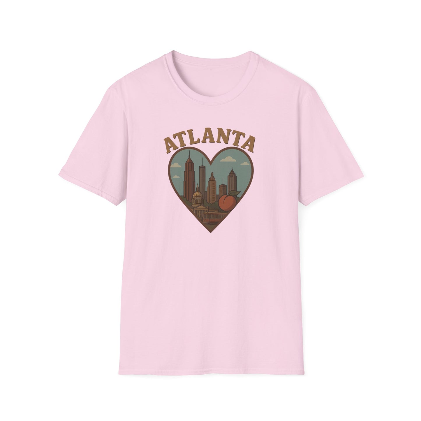 Fall in Love with Atlanta's Peachy Urban Charm on Gildan 64000 T-Shirt