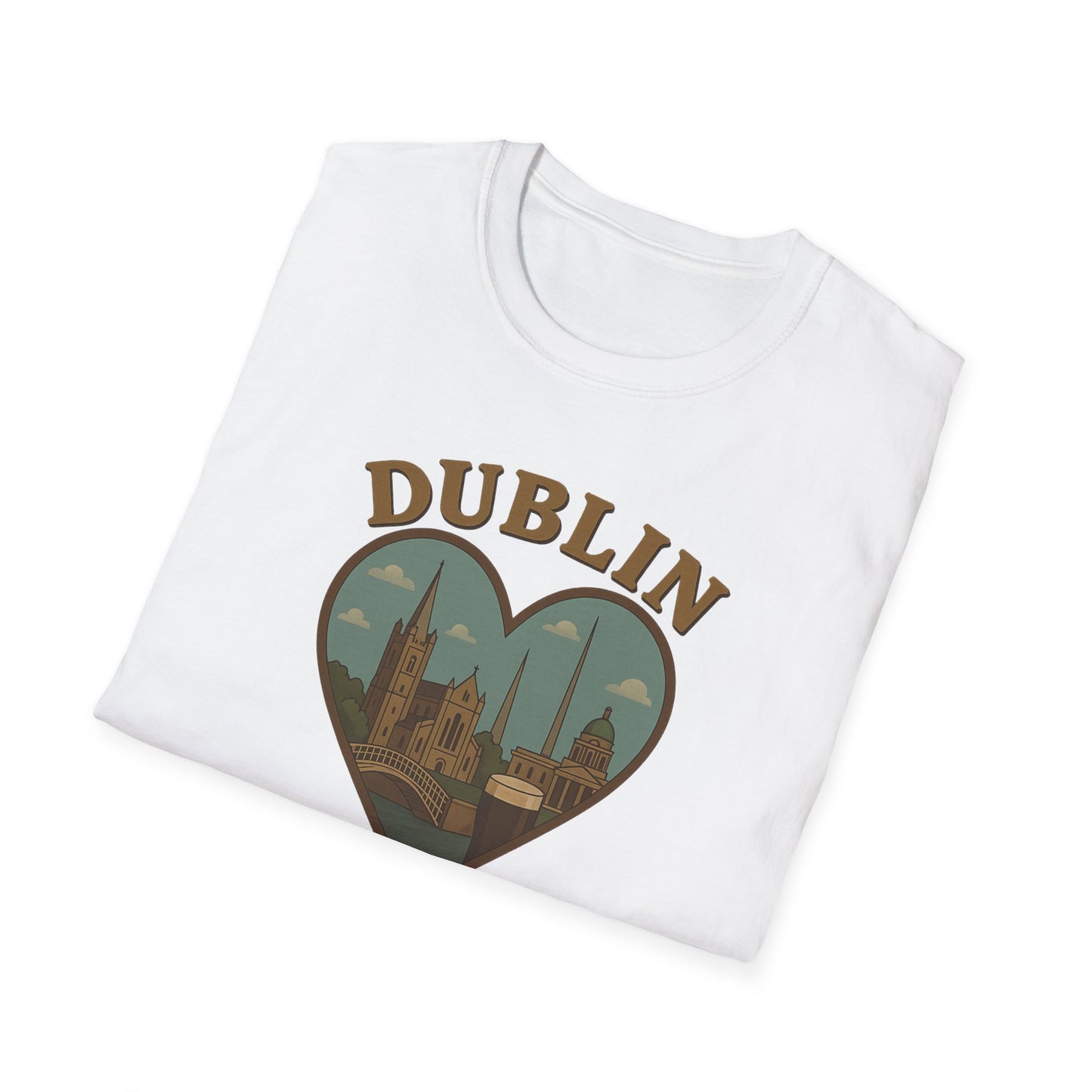Cozy Dublin Heartbeat Shirt: Unisex Tee Celebrating Emerald Isle's Charm