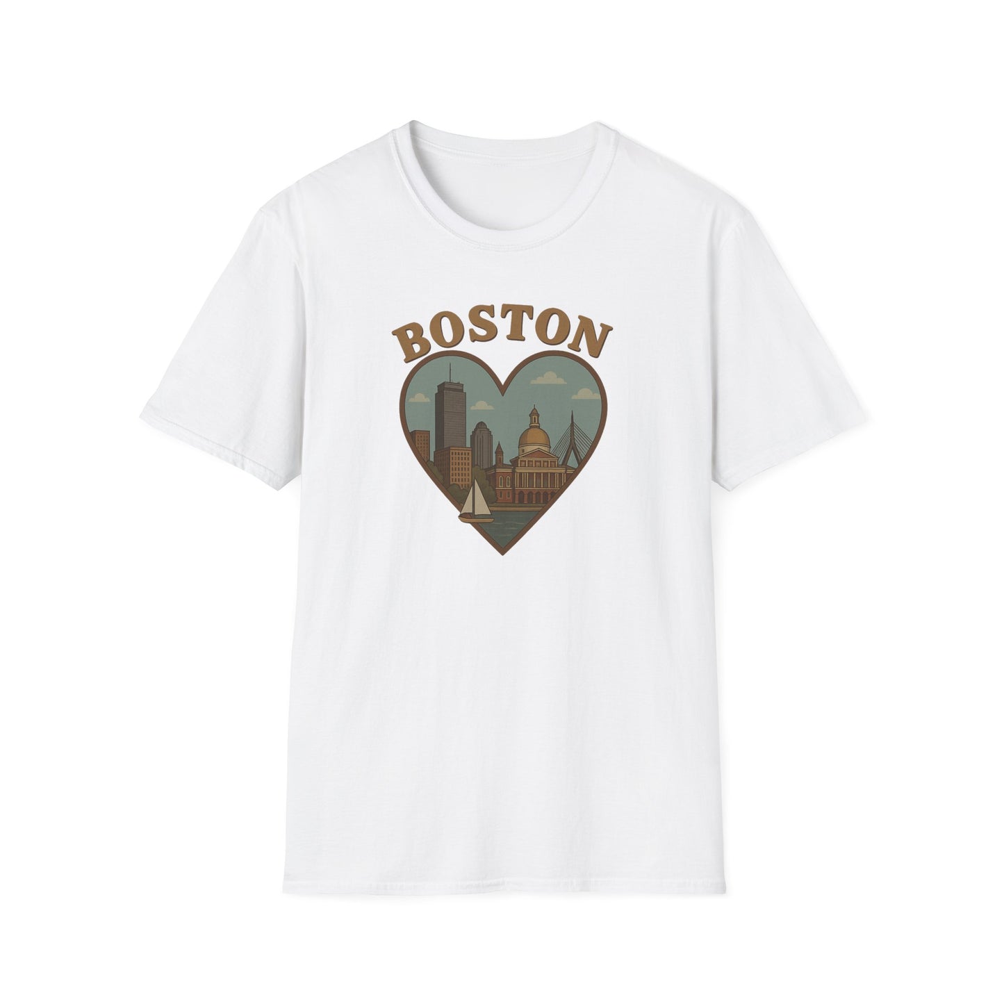 Embrace Boston Love with this Heartfelt Skyline Graphic T-Shirt