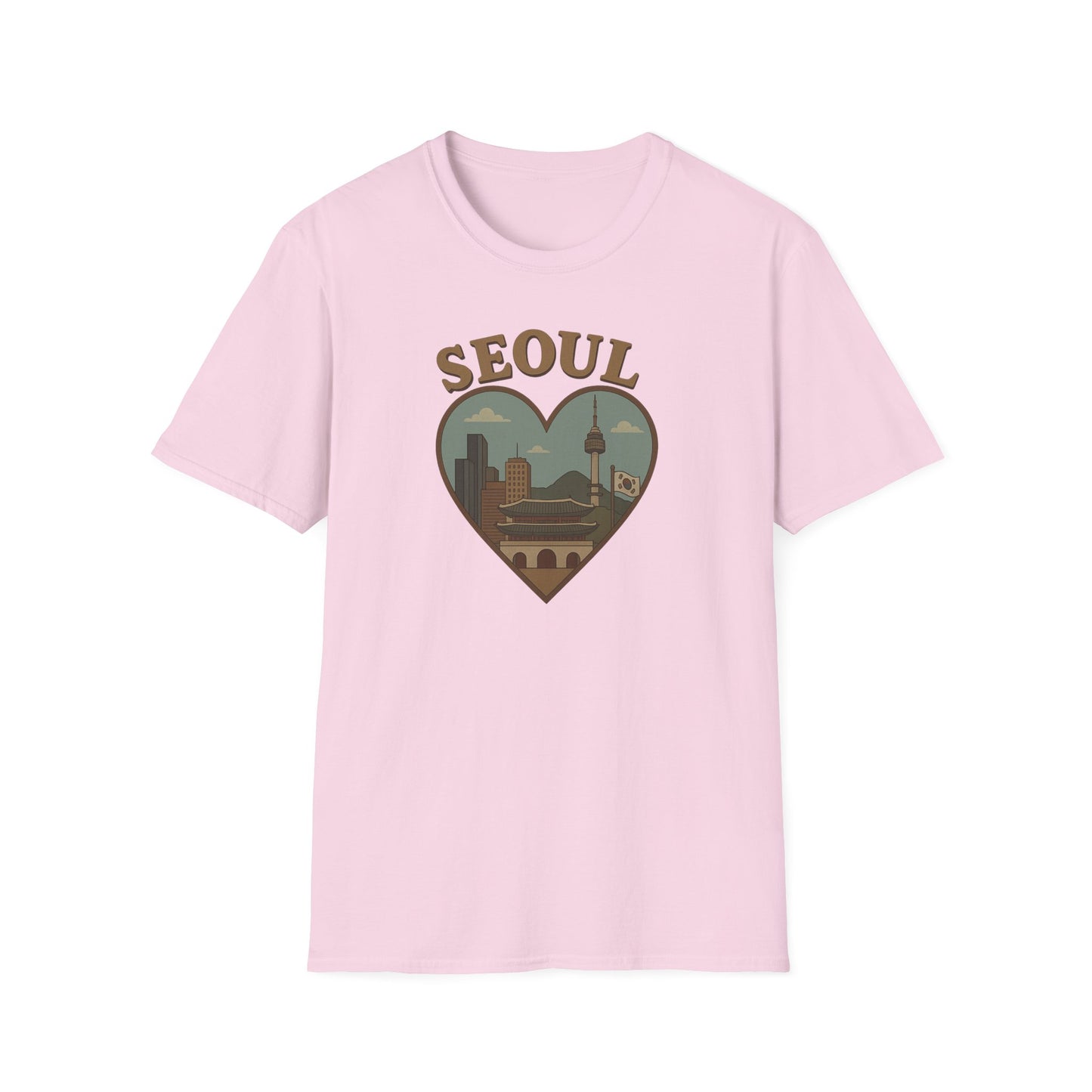 Love Seoul Heart T-Shirt for Wanderlust Enthusiasts with Soft Unisex Fit