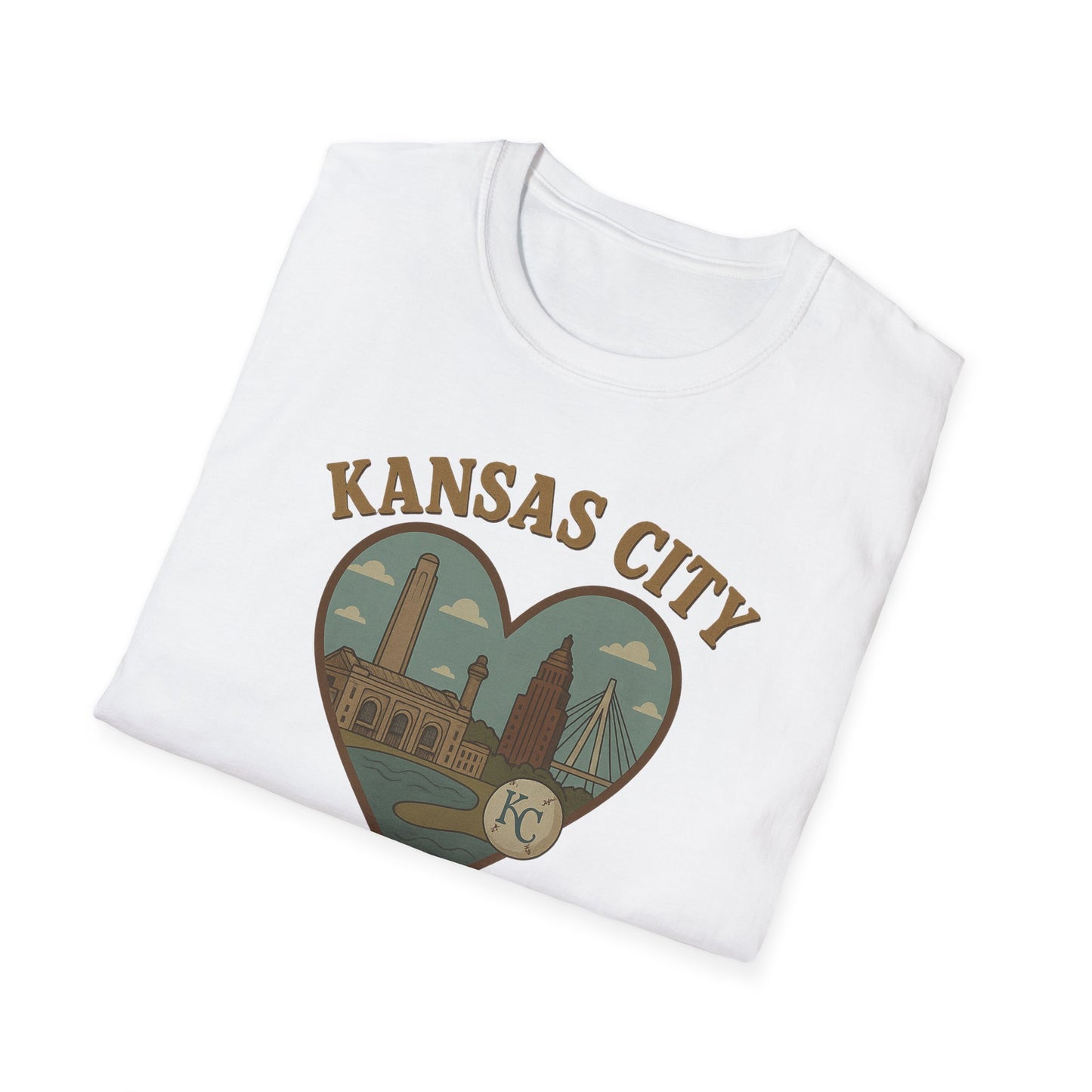 Fall in Love with Kansas City: Quirky Heartscape Tee for Proud Midwestern Spirits