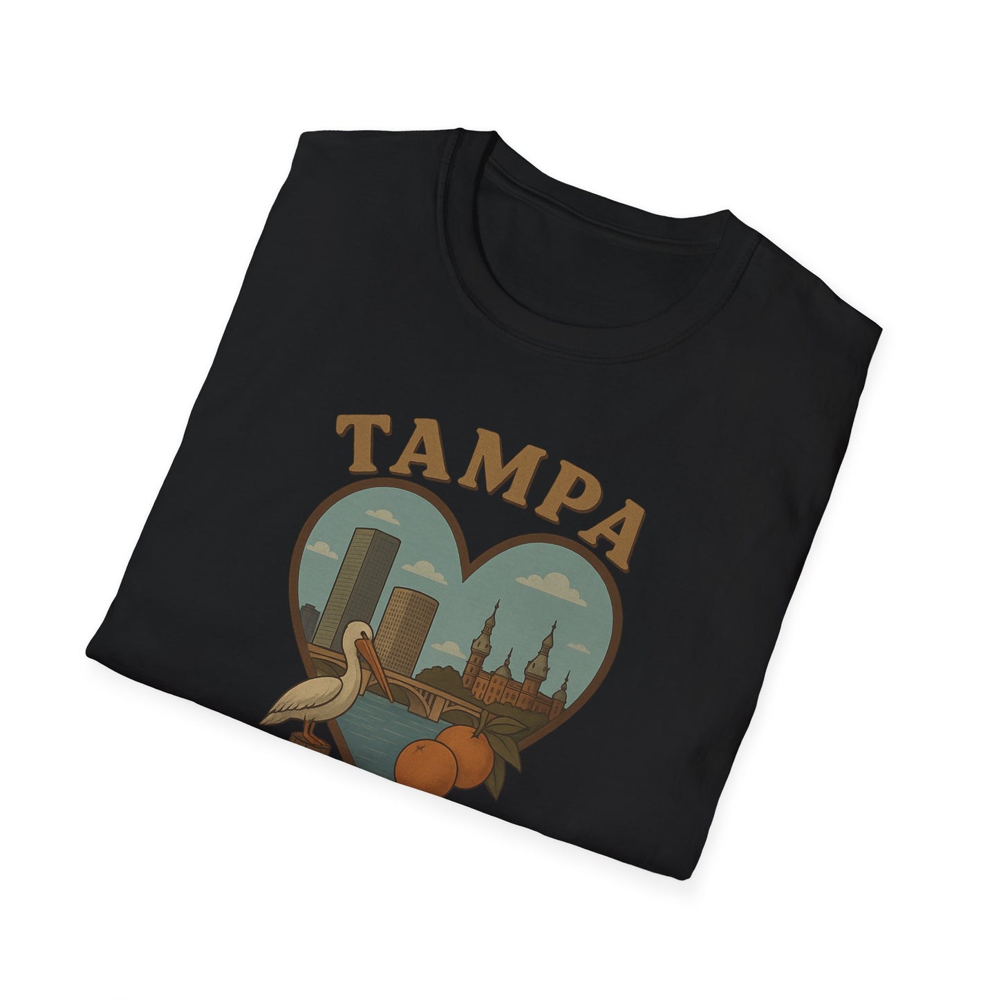 Sunshine, Oranges & Pelicans Unite: Tampa Dreamscape T-Shirt