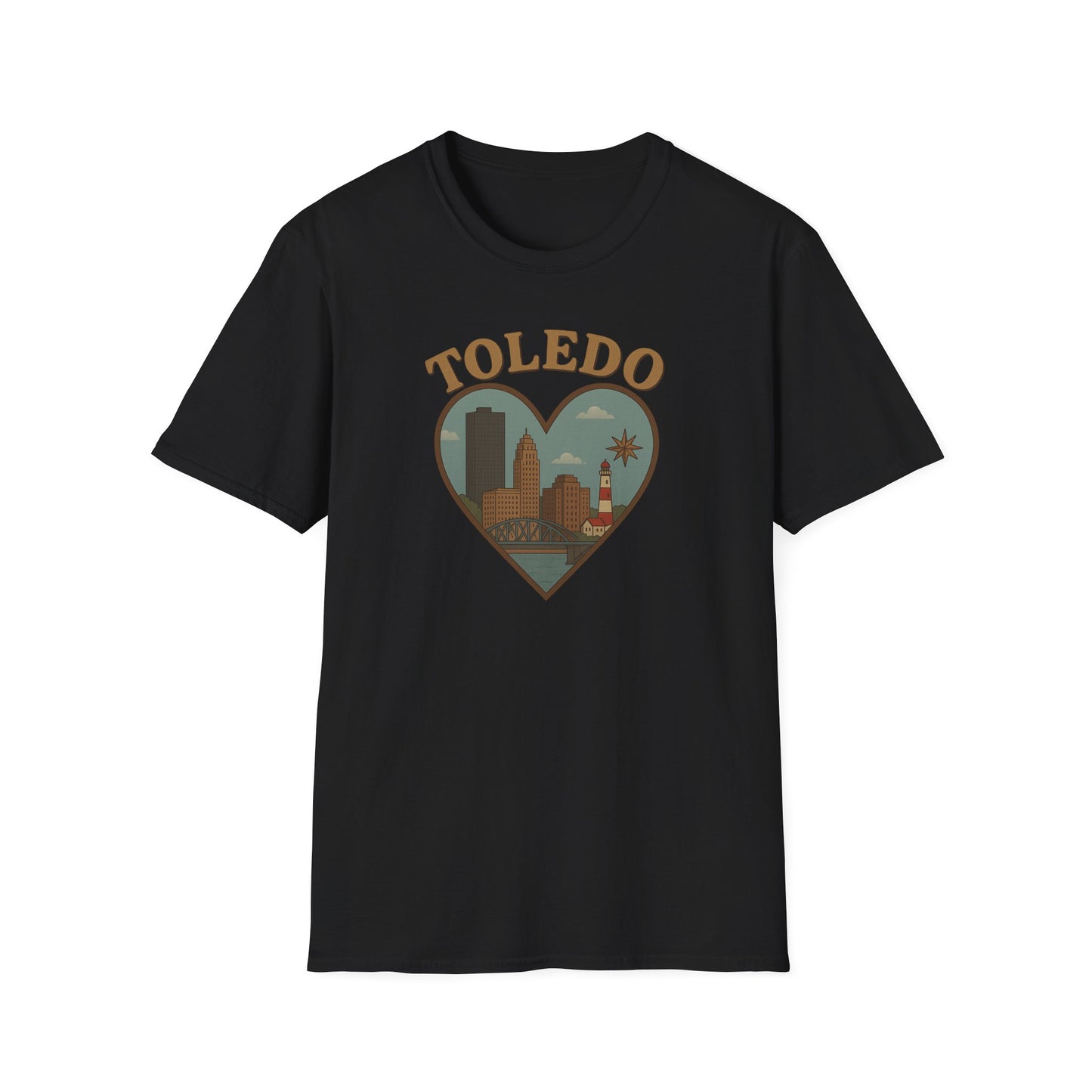 Fall Madly In Love with Toledo Skyline Heartbeat Unisex Tee