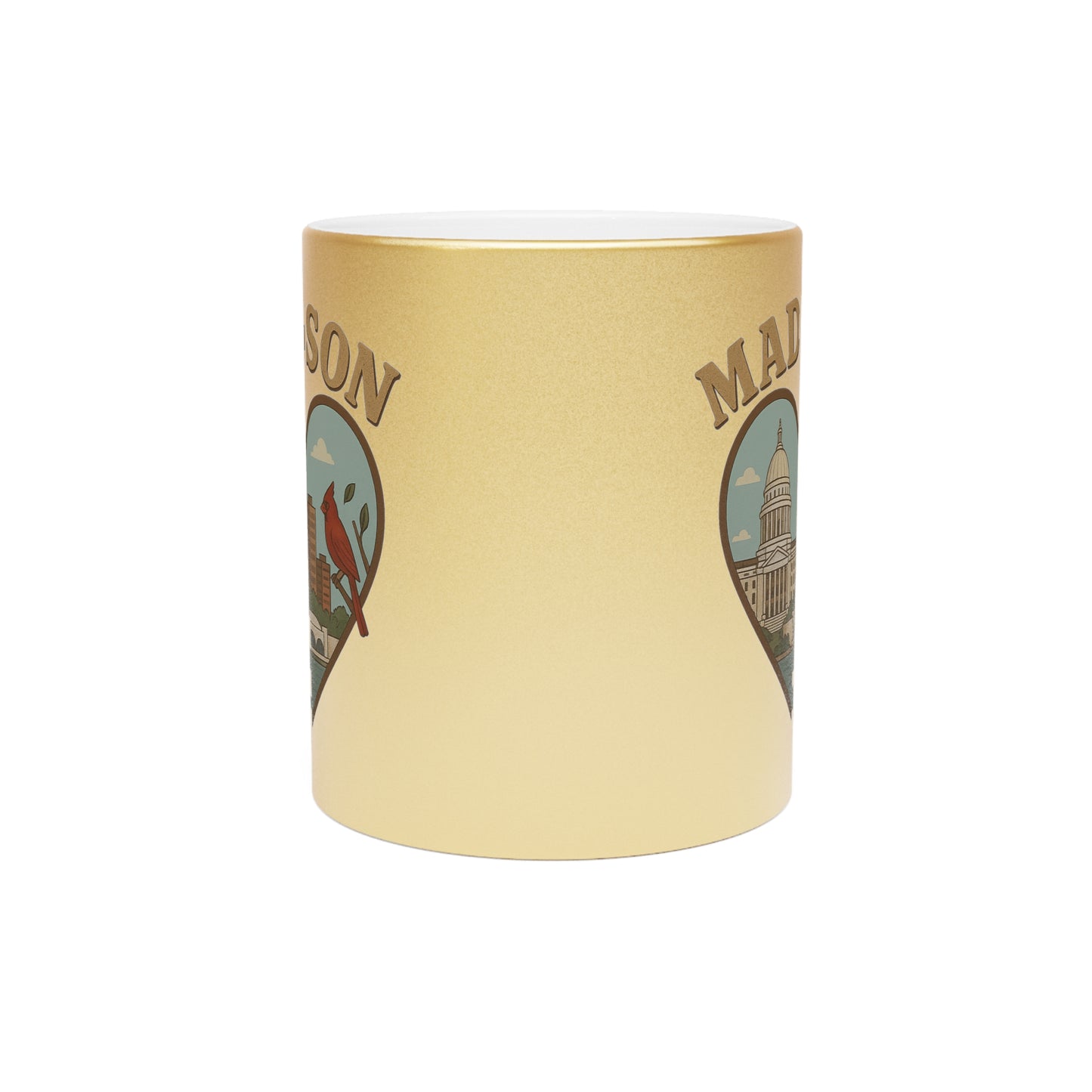 Sipping Serenity: Madison Metallic Mug with Bold Vintage Flair