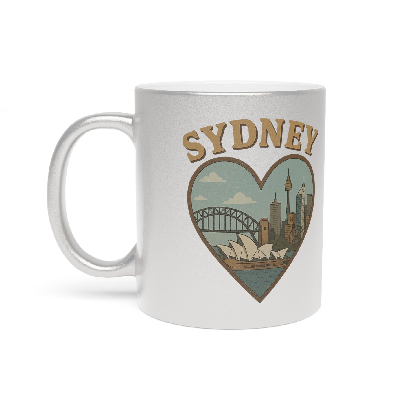 Sip Like an Aussie in Style with Our Bold Metallic Sydney Skyline Mug