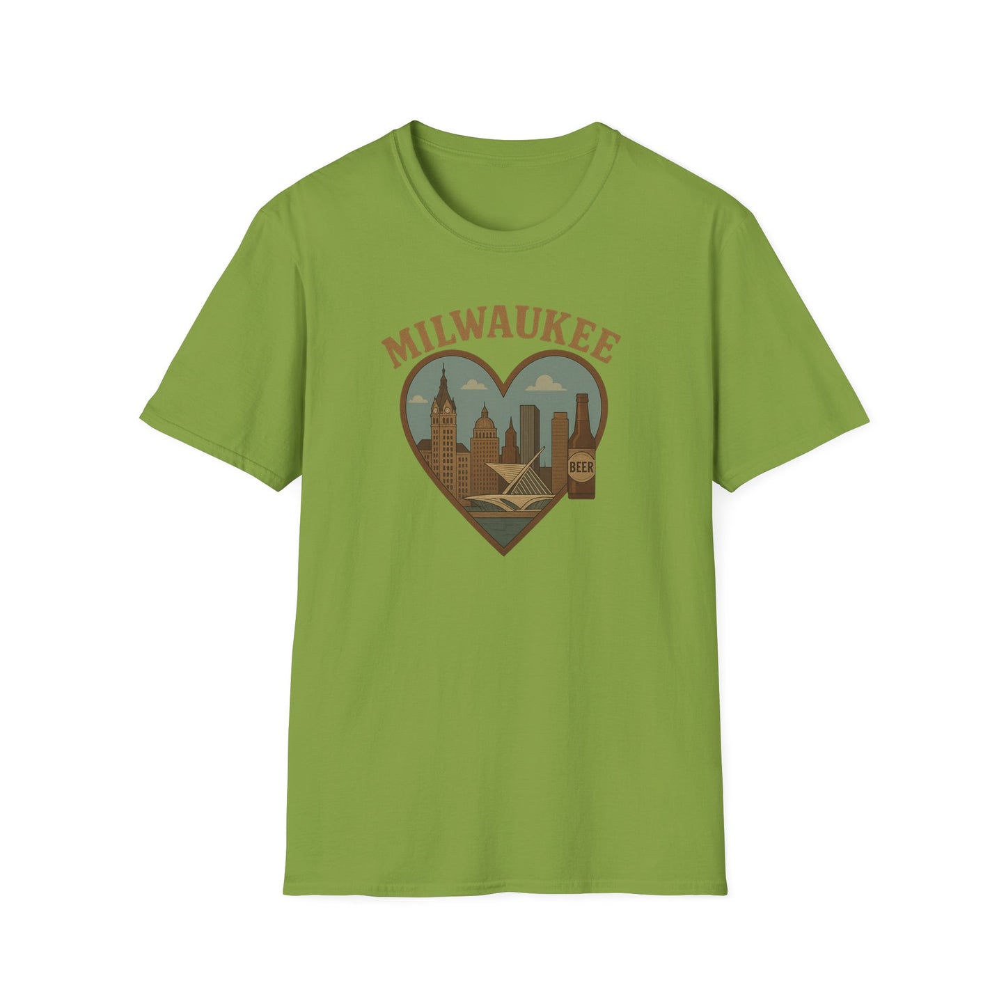 Fall Head Over Heels with This Milwaukee Skyline and Beer Lover's T-Shirt in Soft Unisex Gildan Glory!