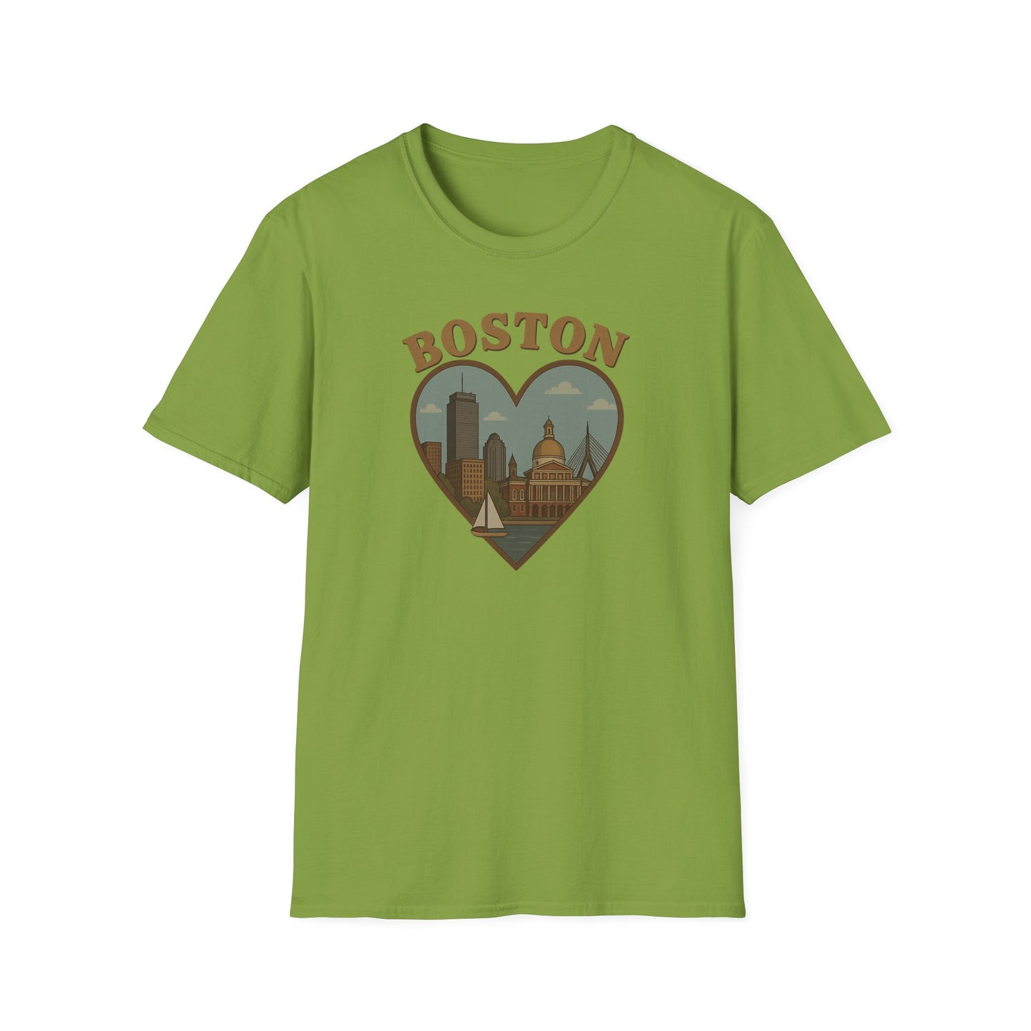 Embrace Boston Love with this Heartfelt Skyline Graphic T-Shirt