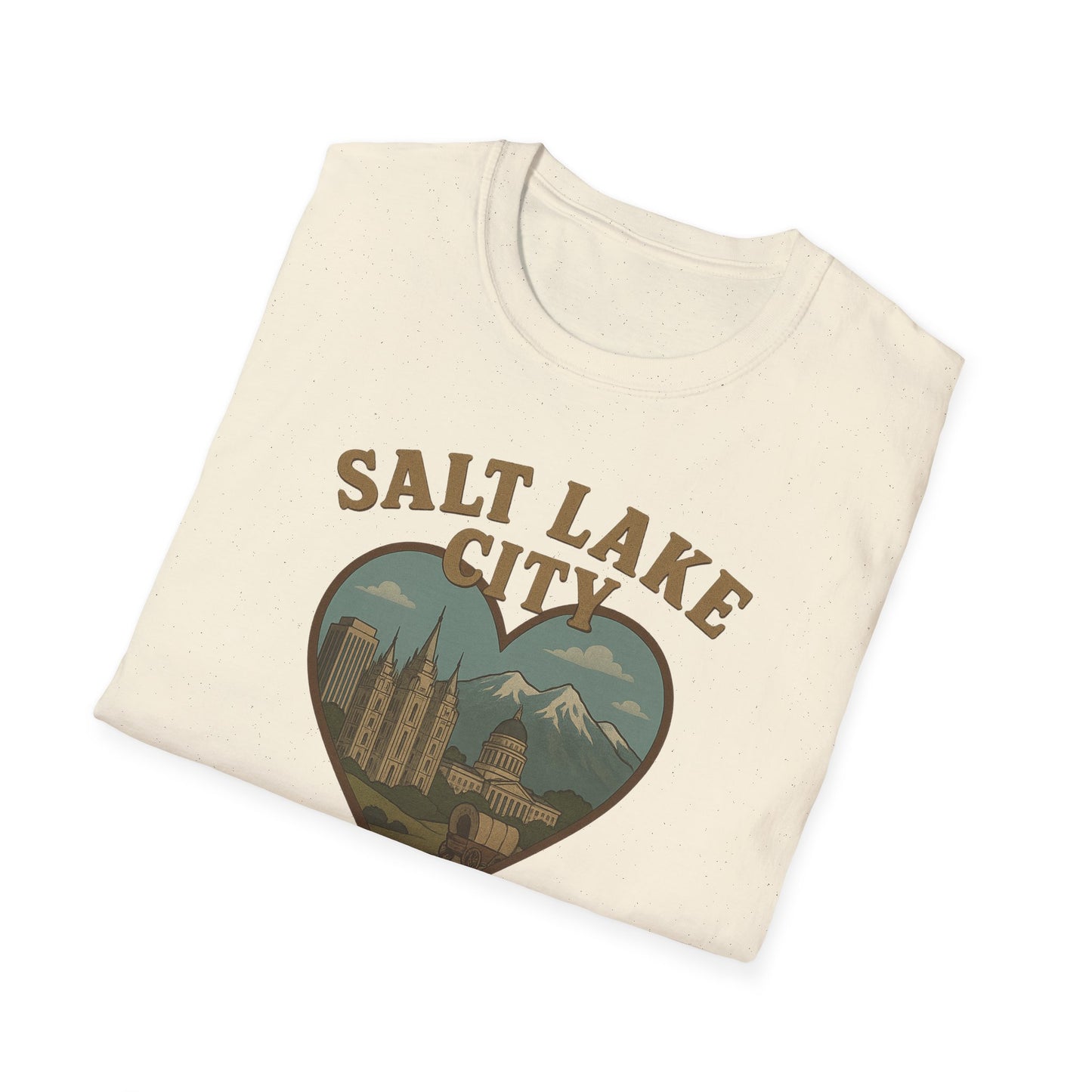 Embrace the Salty Air with Our Retro Salt Lake City Scenic Heart T-Shirt