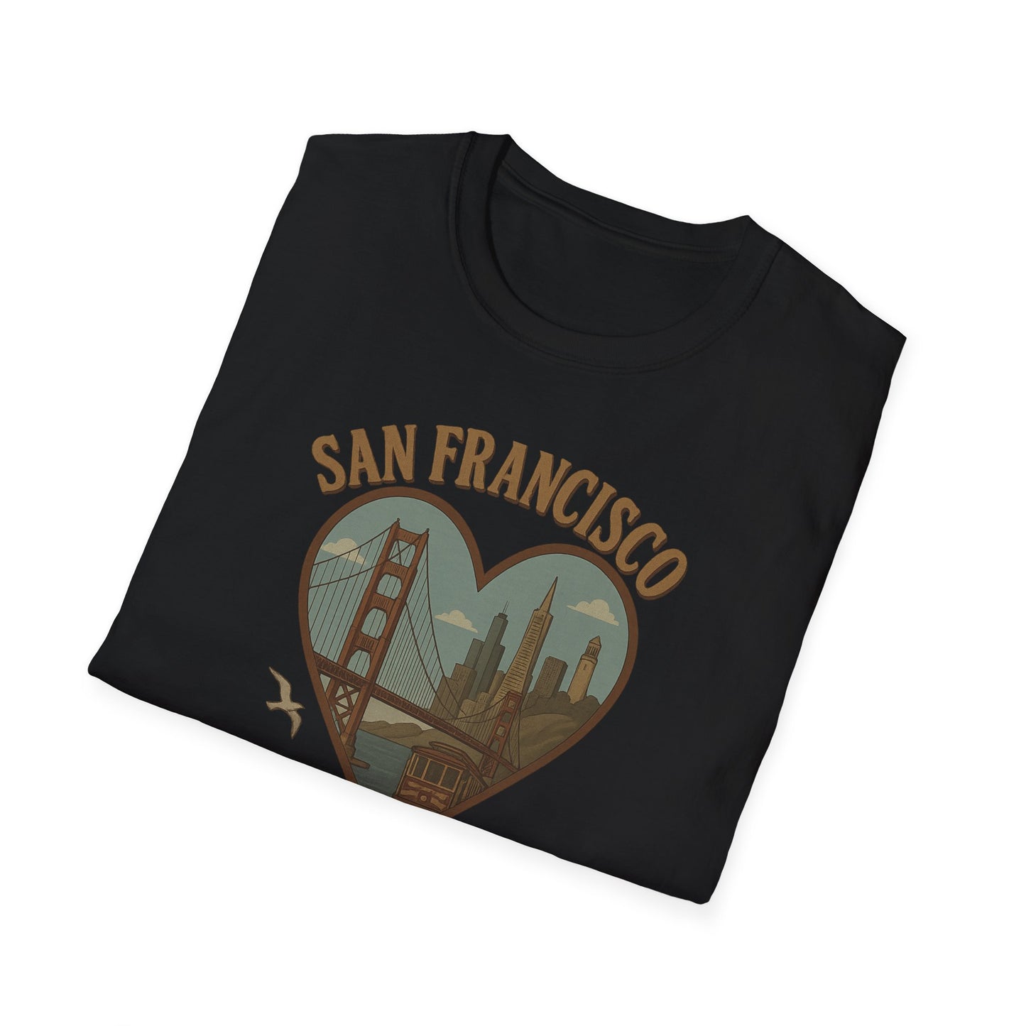 Capture Golden Bridge Vibes with Our San Francisco Heartbeat T-Shirt