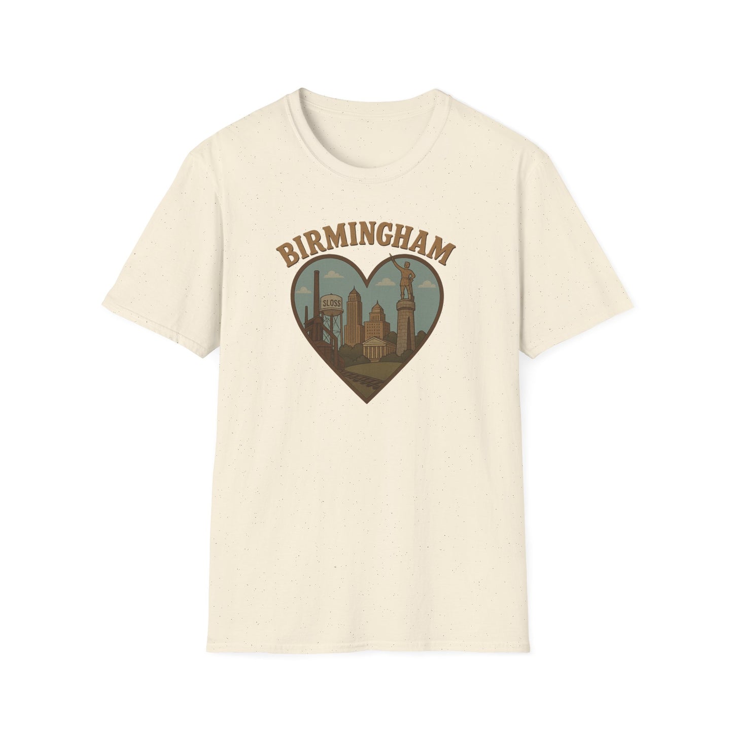 Fall in Love with Birmingham: A Nostalgic Tribute on the Soft Gildan 64000 Tee