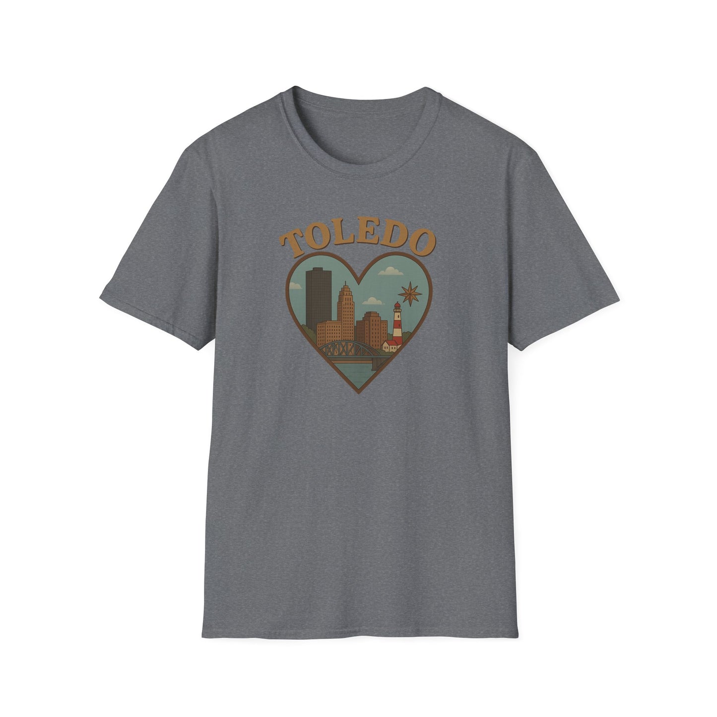 Fall Madly In Love with Toledo Skyline Heartbeat Unisex Tee