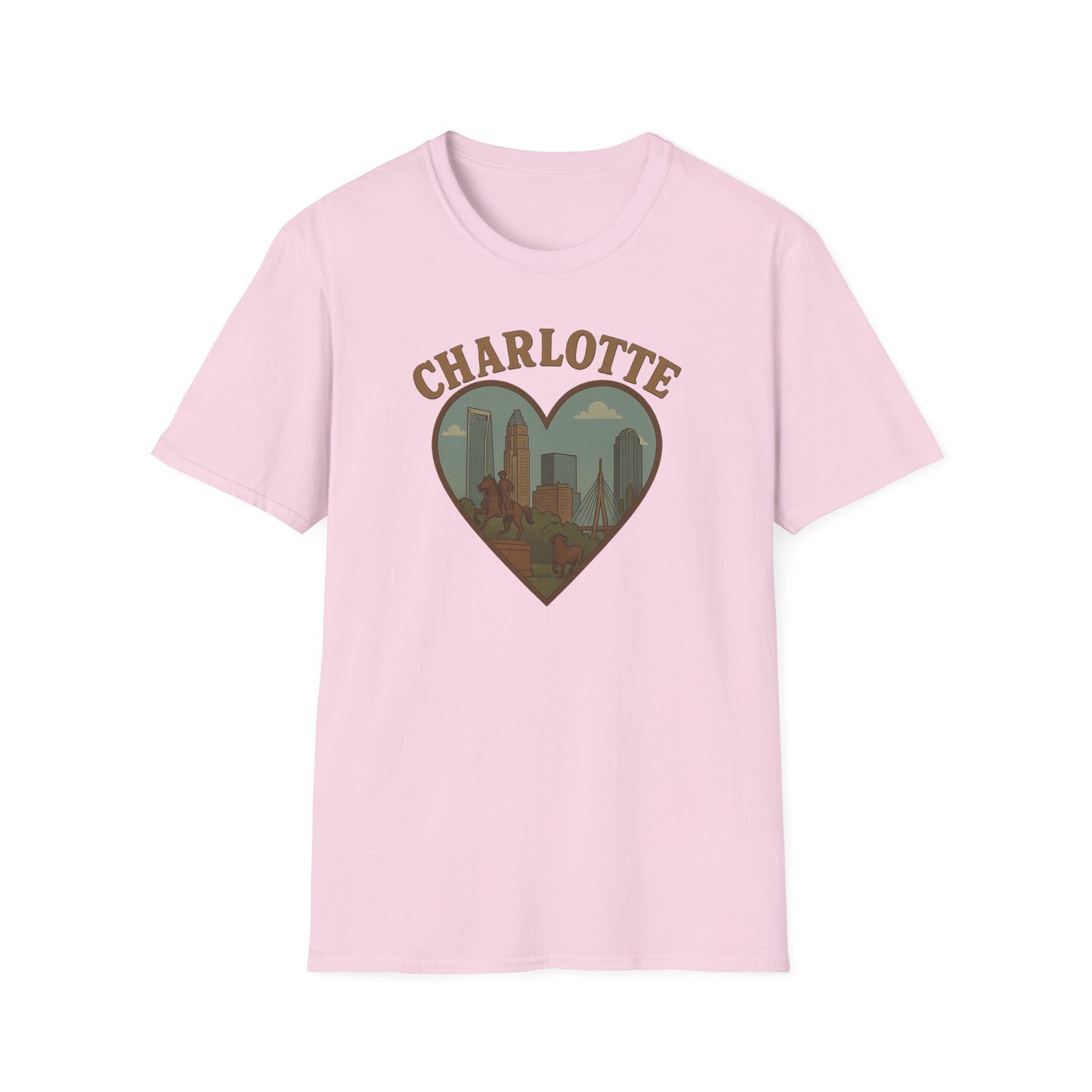 Fall in Love with Charlotte Unisex T-Shirt - Heartfelt City Skyline Style!