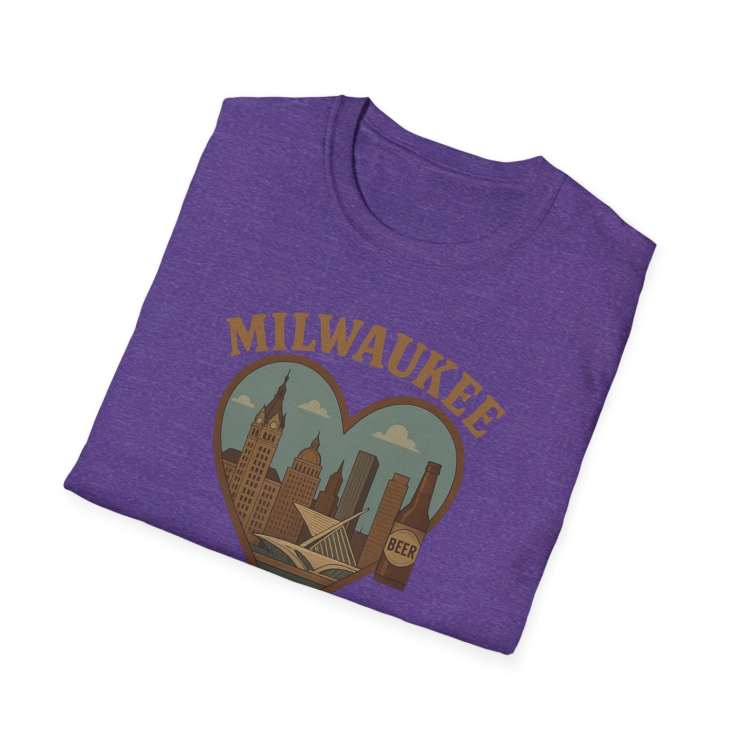 Fall Head Over Heels with This Milwaukee Skyline and Beer Lover's T-Shirt in Soft Unisex Gildan Glory!