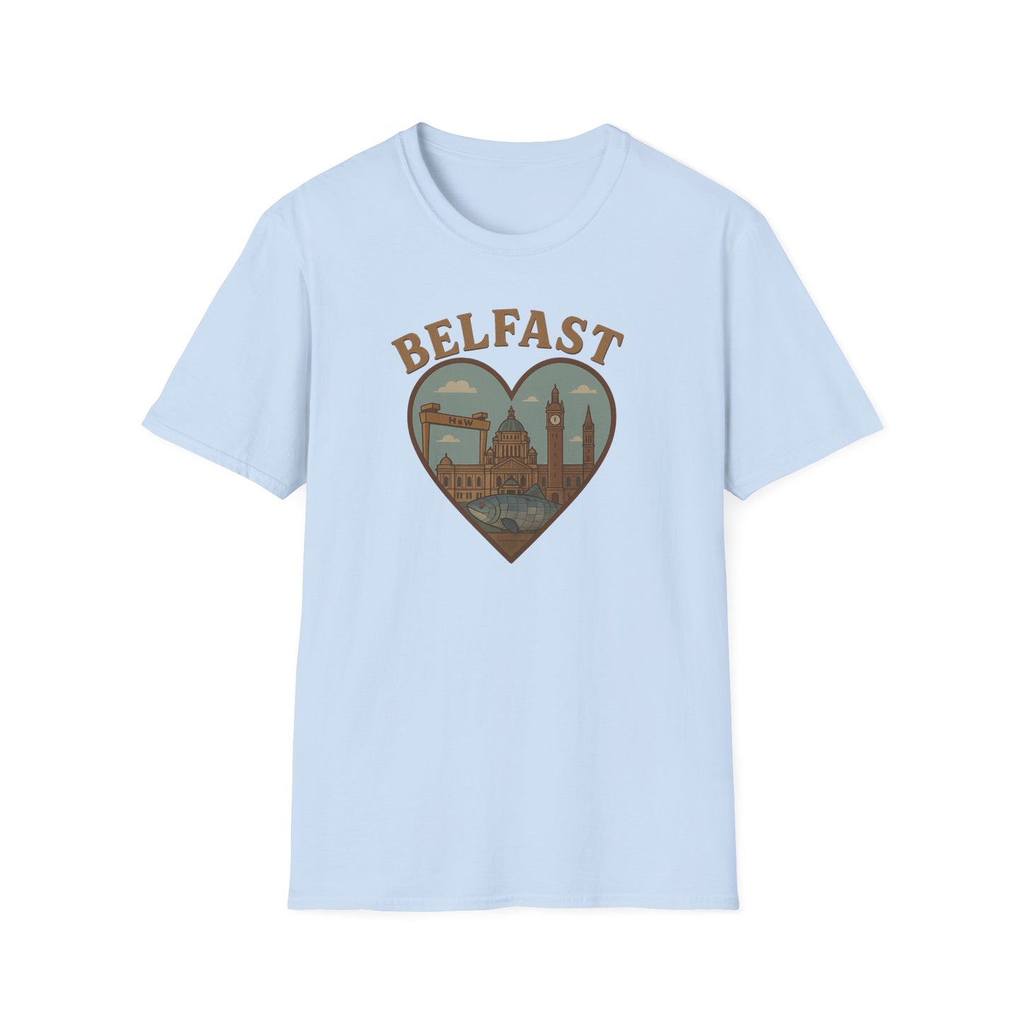 Fall in Love with Belfast: Unisex Soft T-shirt of Northern Ireland Charm!