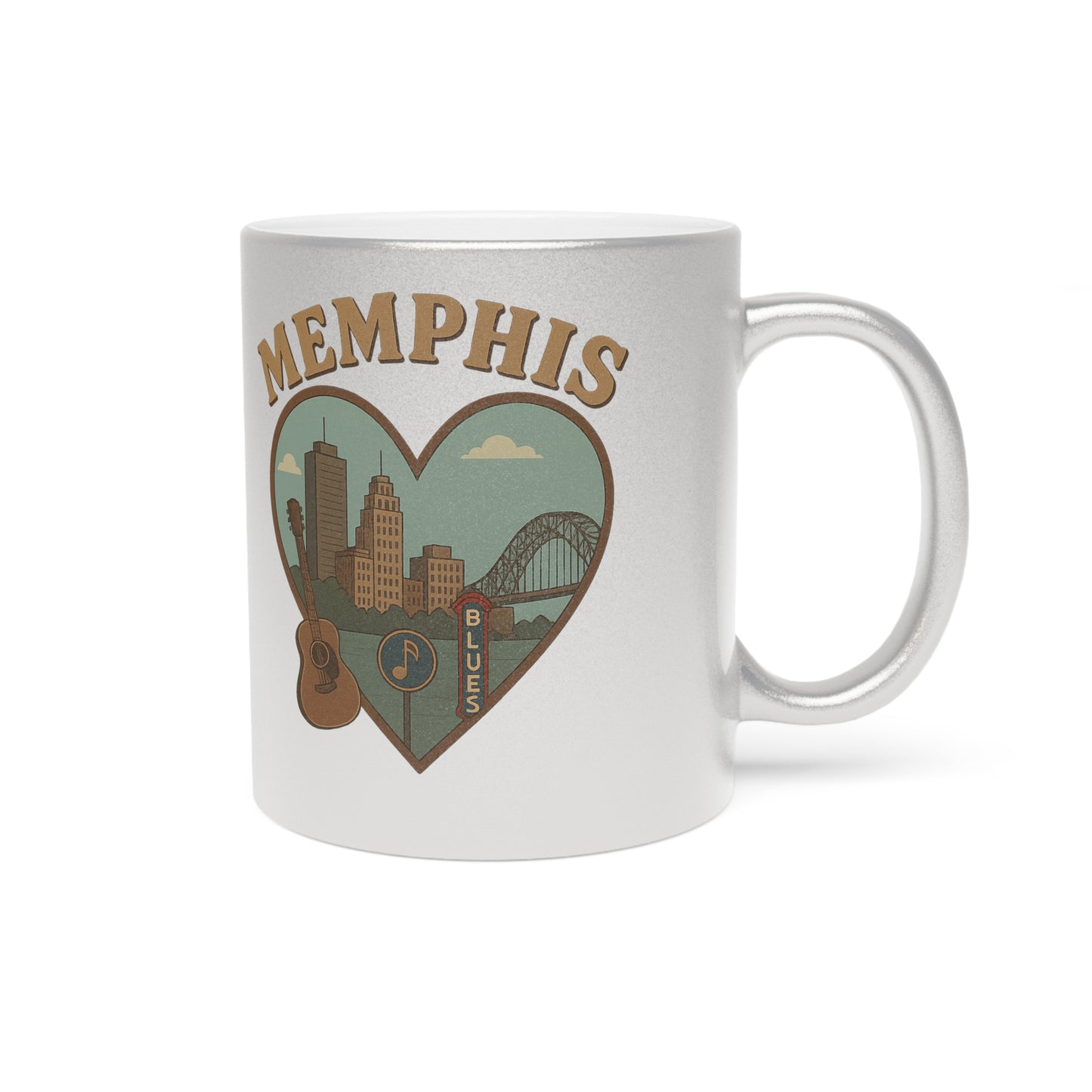 Sip with Soul - Metallic Memphis Mug Radiates Silver & Gold Glamour