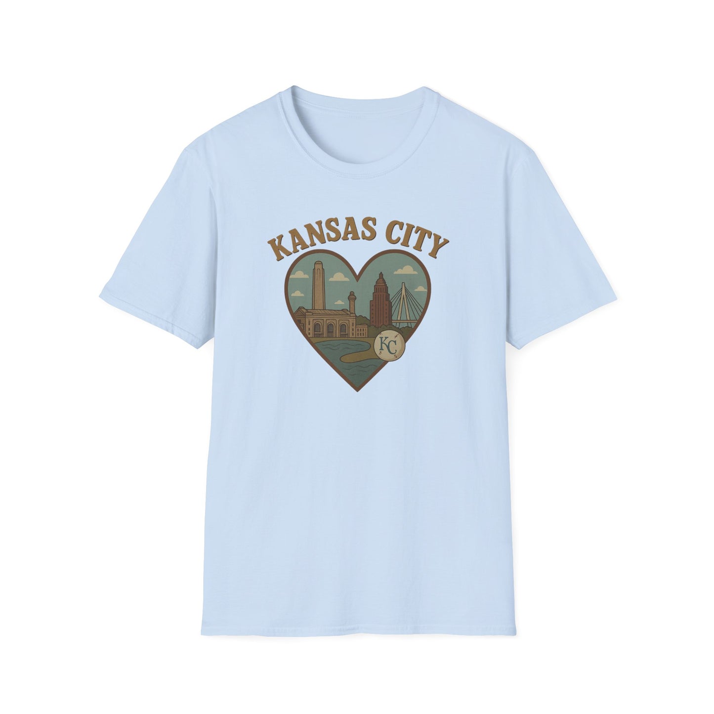 Fall in Love with Kansas City: Quirky Heartscape Tee for Proud Midwestern Spirits