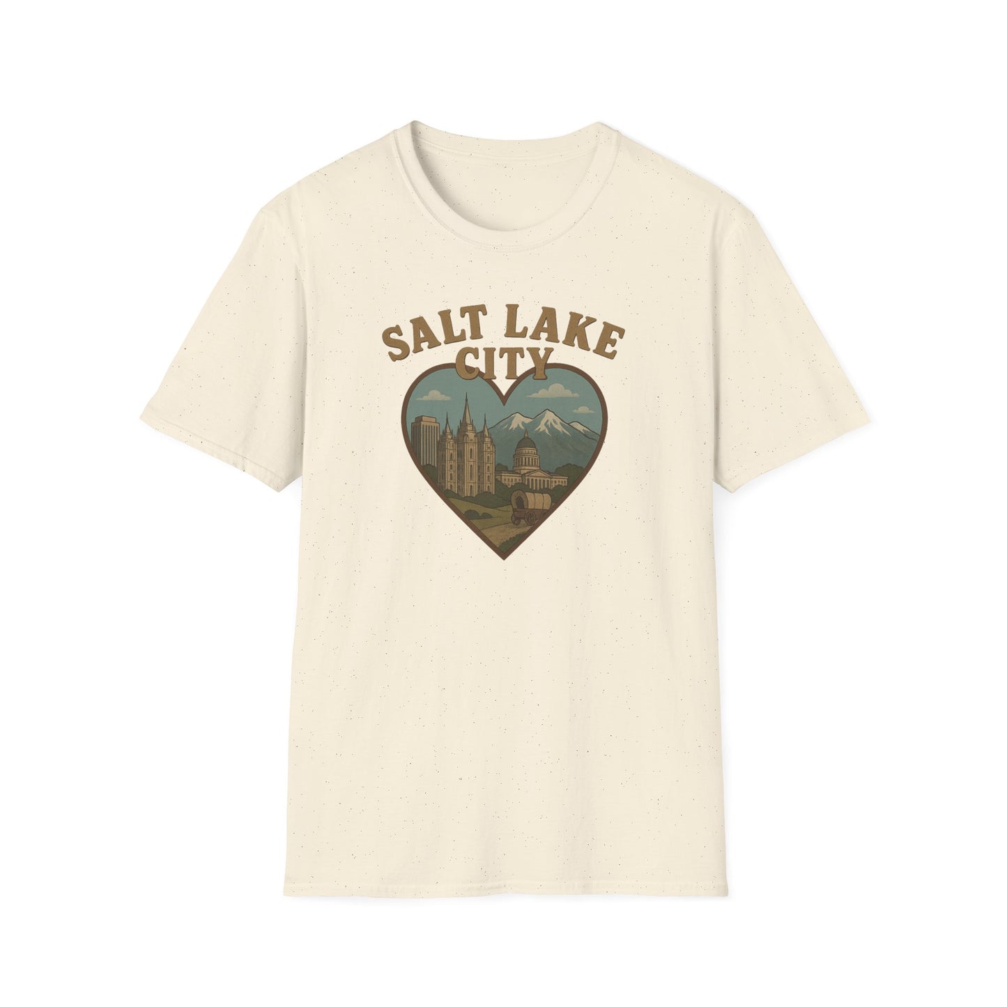 Embrace the Salty Air with Our Retro Salt Lake City Scenic Heart T-Shirt