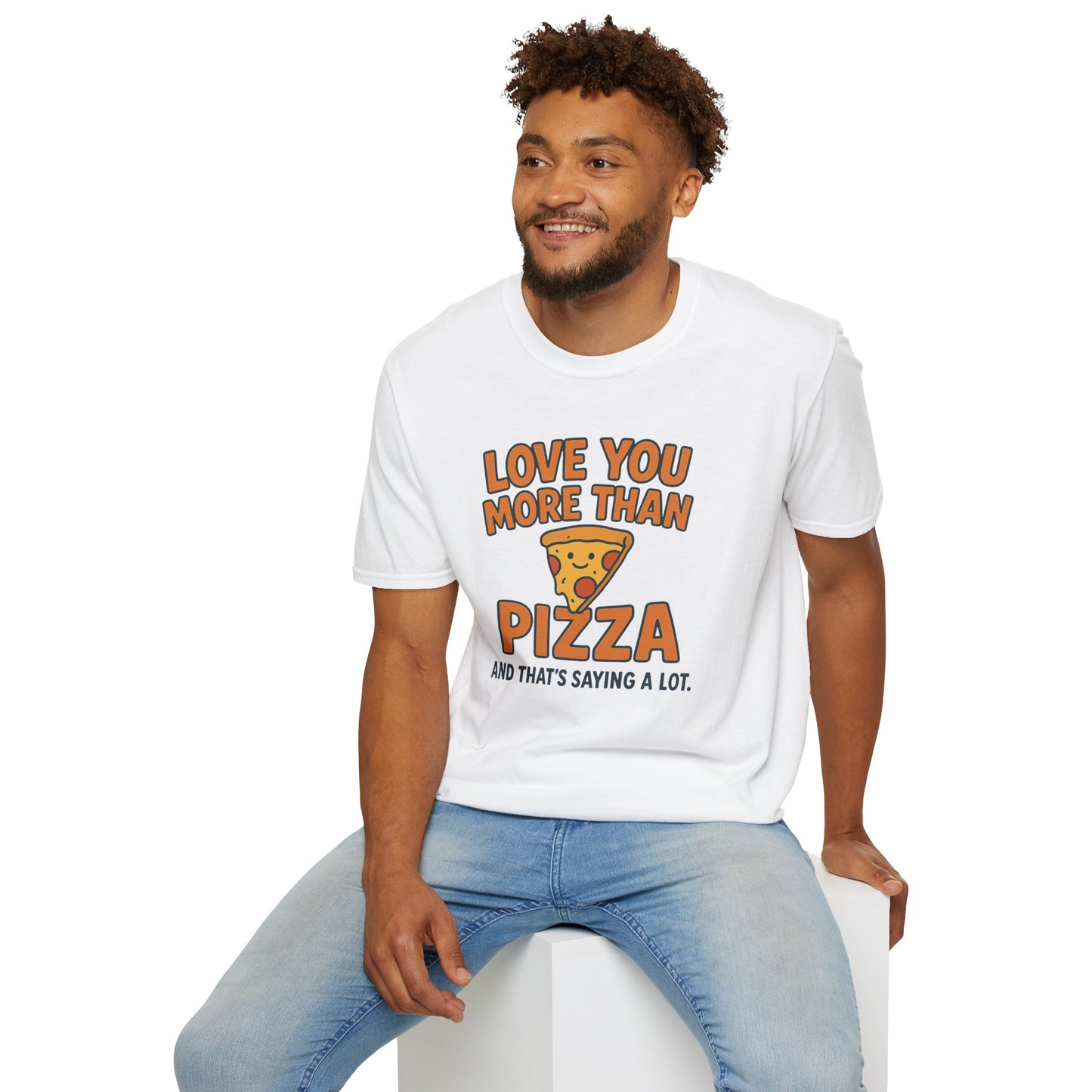 Pizza Love Proclamation: Cheesy Typography Design, Cartoon Food Humor Graphic