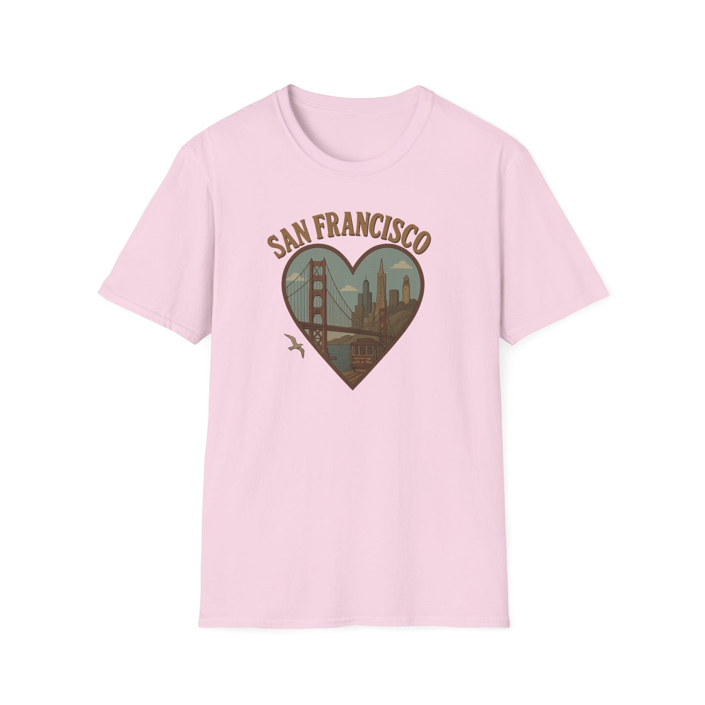 Capture Golden Bridge Vibes with Our San Francisco Heartbeat T-Shirt