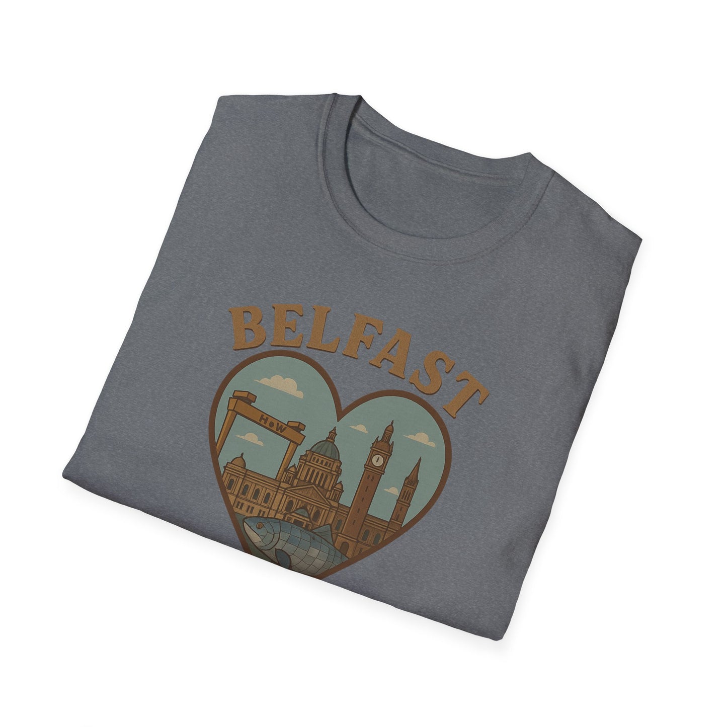 Fall in Love with Belfast: Unisex Soft T-shirt of Northern Ireland Charm!