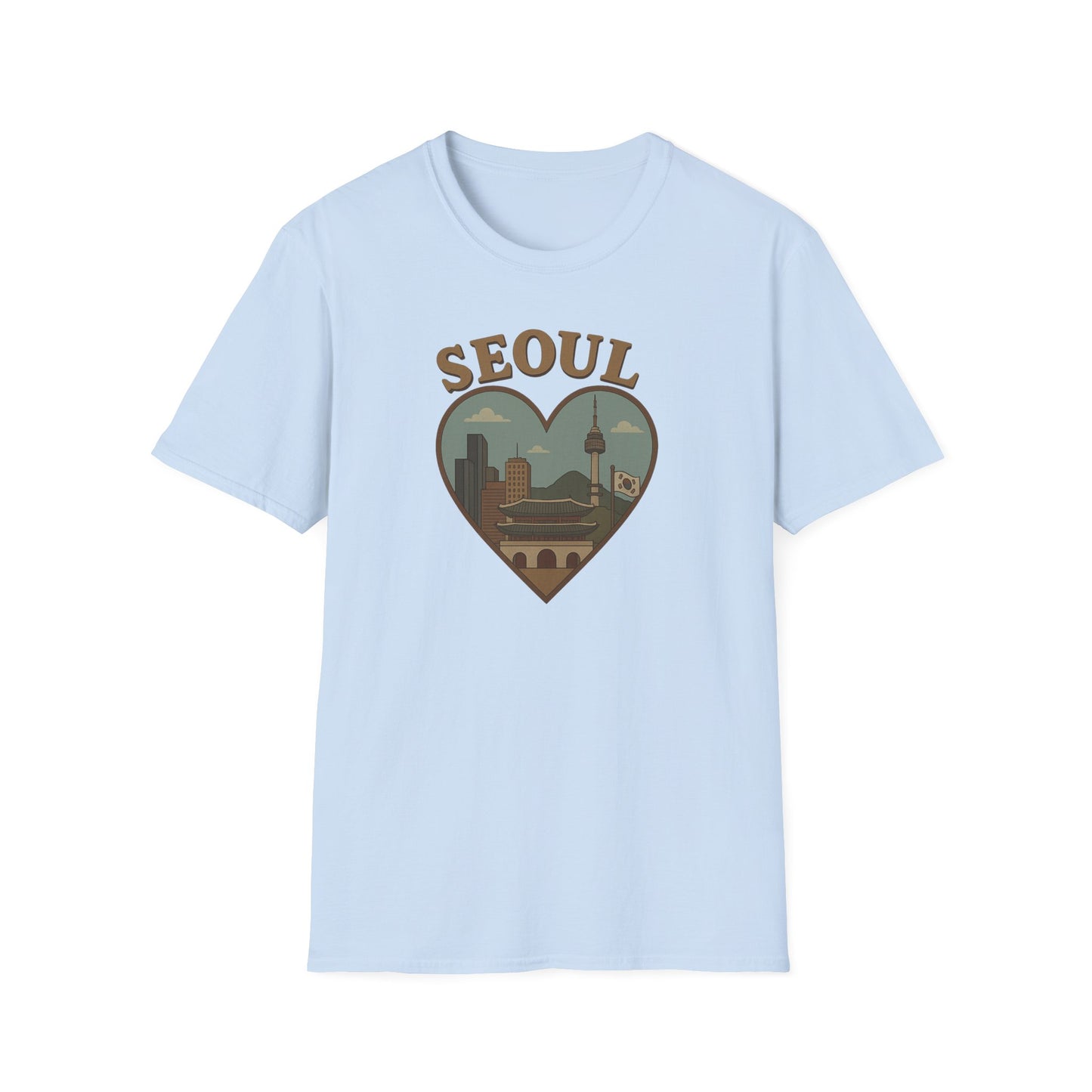 Love Seoul Heart T-Shirt for Wanderlust Enthusiasts with Soft Unisex Fit
