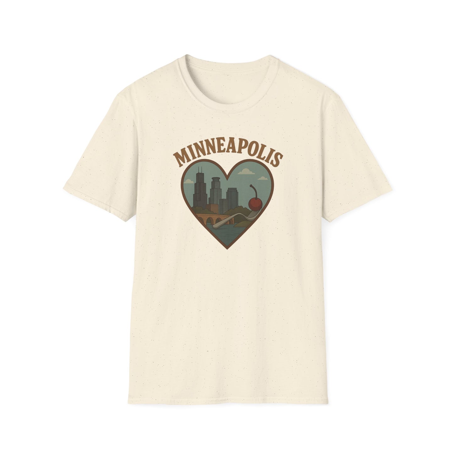 Celebrate Minneapolis Love with Heart-Shaped Skyline and Cherry Fork Tee