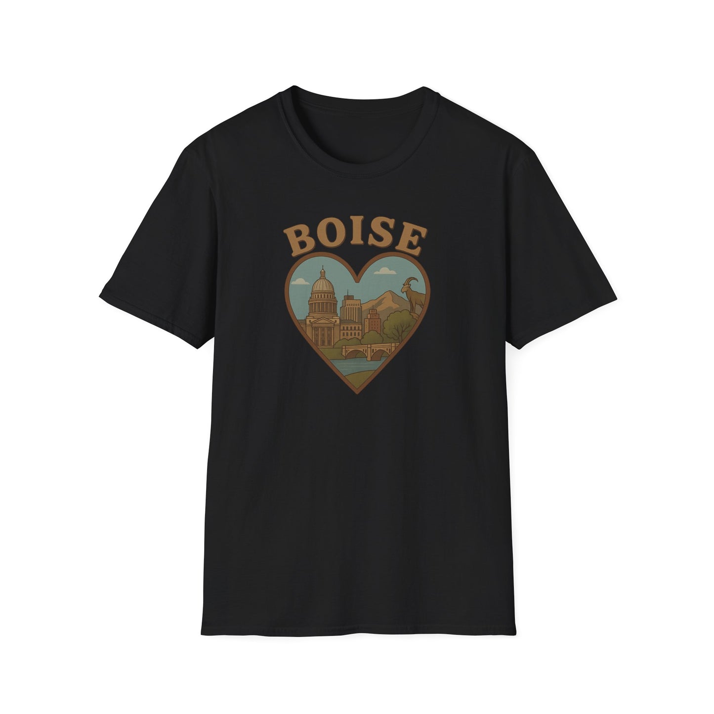 Fall in Love with Boise: Heartfelt Iconic Idaho Unisex Tee for Urban Adventurers