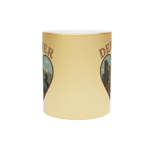 Discover Mile High Bliss with a Metallic Mug that Shimmers Denver Dreams