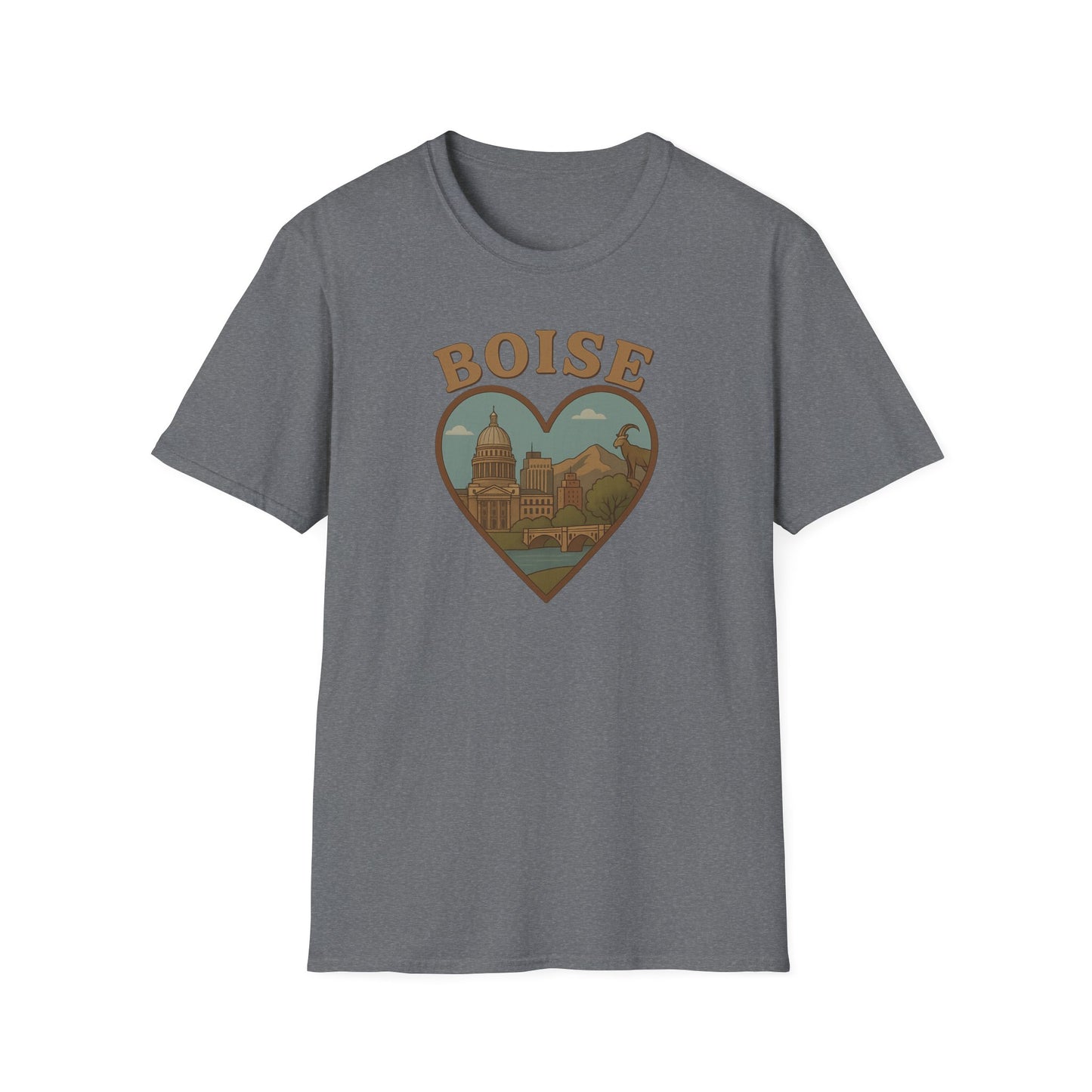 Fall in Love with Boise: Heartfelt Iconic Idaho Unisex Tee for Urban Adventurers