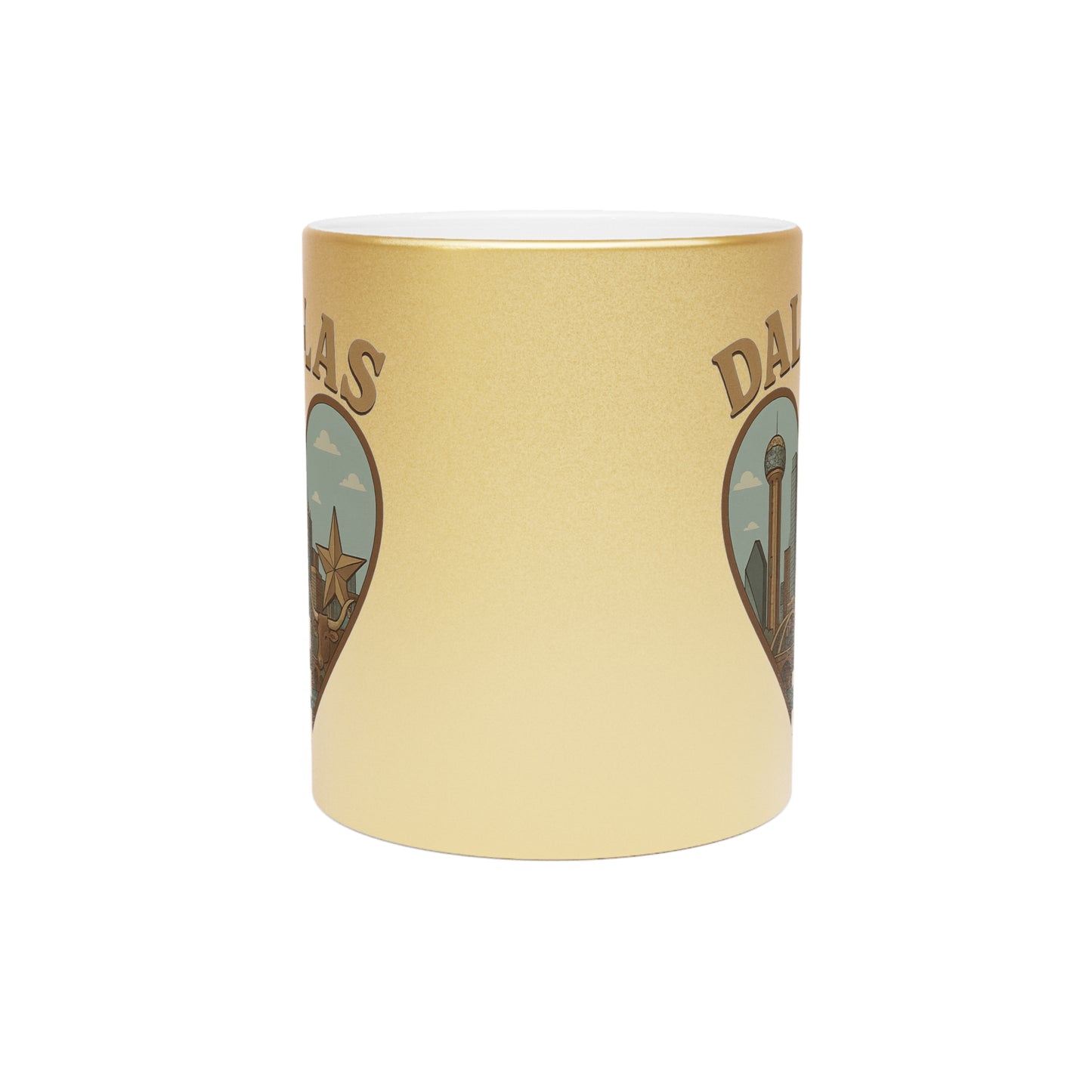 Sip Boldly with the Ultimate Dallas Metallic Mug - Gold and Silver Glory!