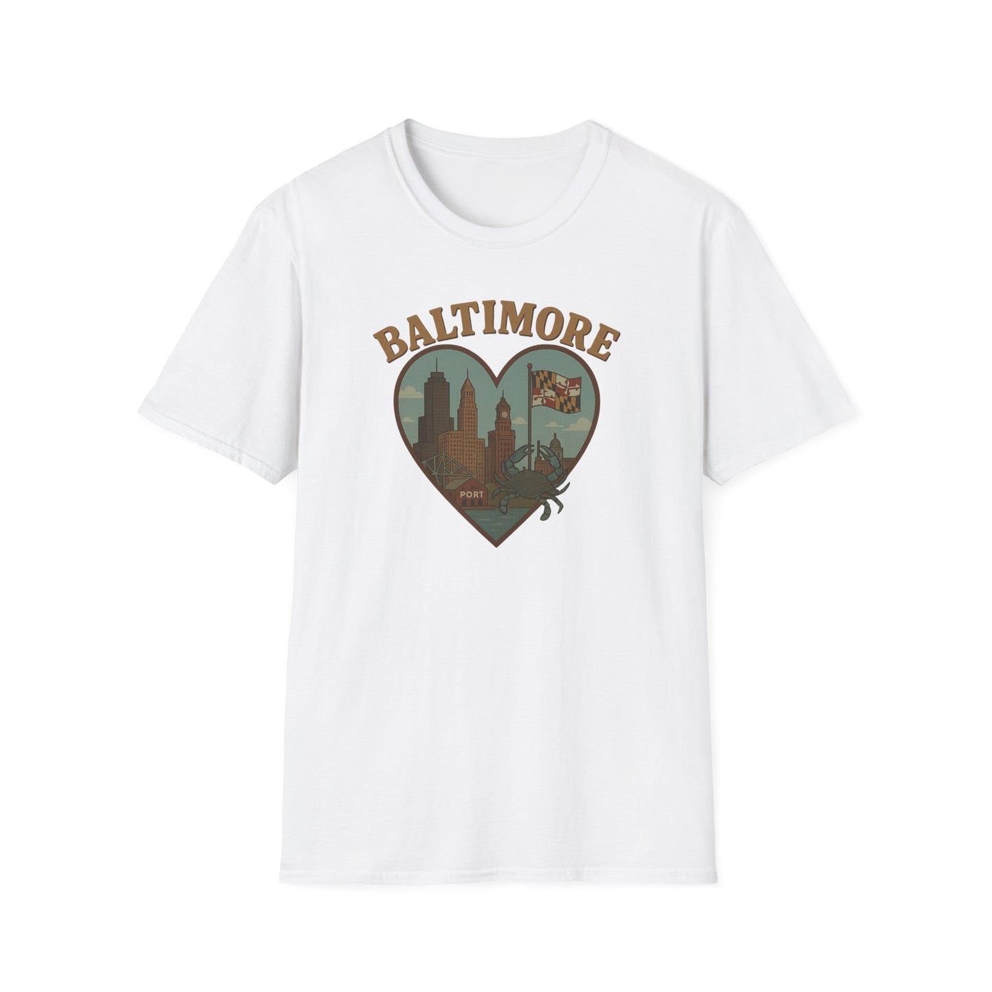 Show Your Love for Baltimore with This Iconic Soft Unisex Crab Heart T-Shirt!