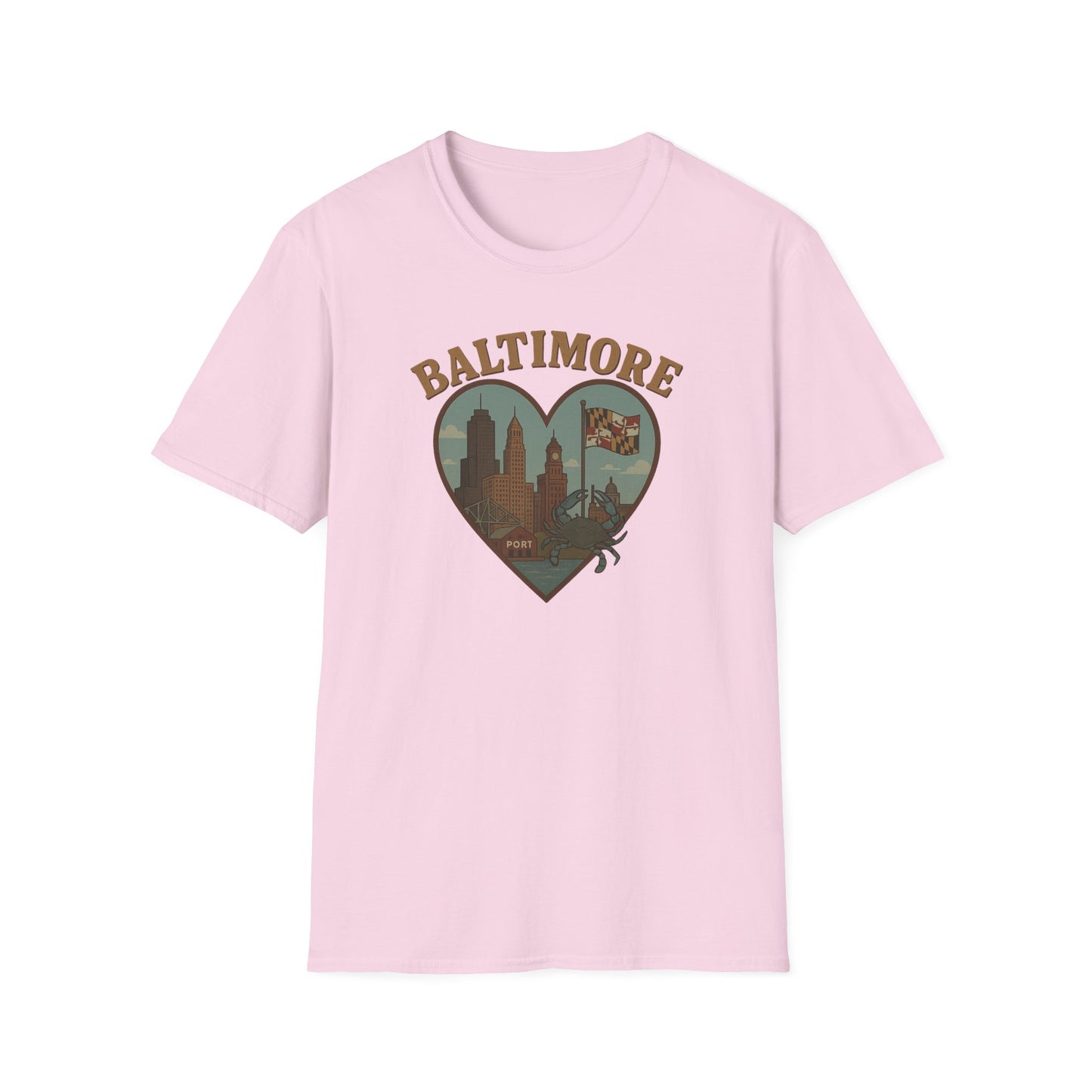 Show Your Love for Baltimore with This Iconic Soft Unisex Crab Heart T-Shirt!