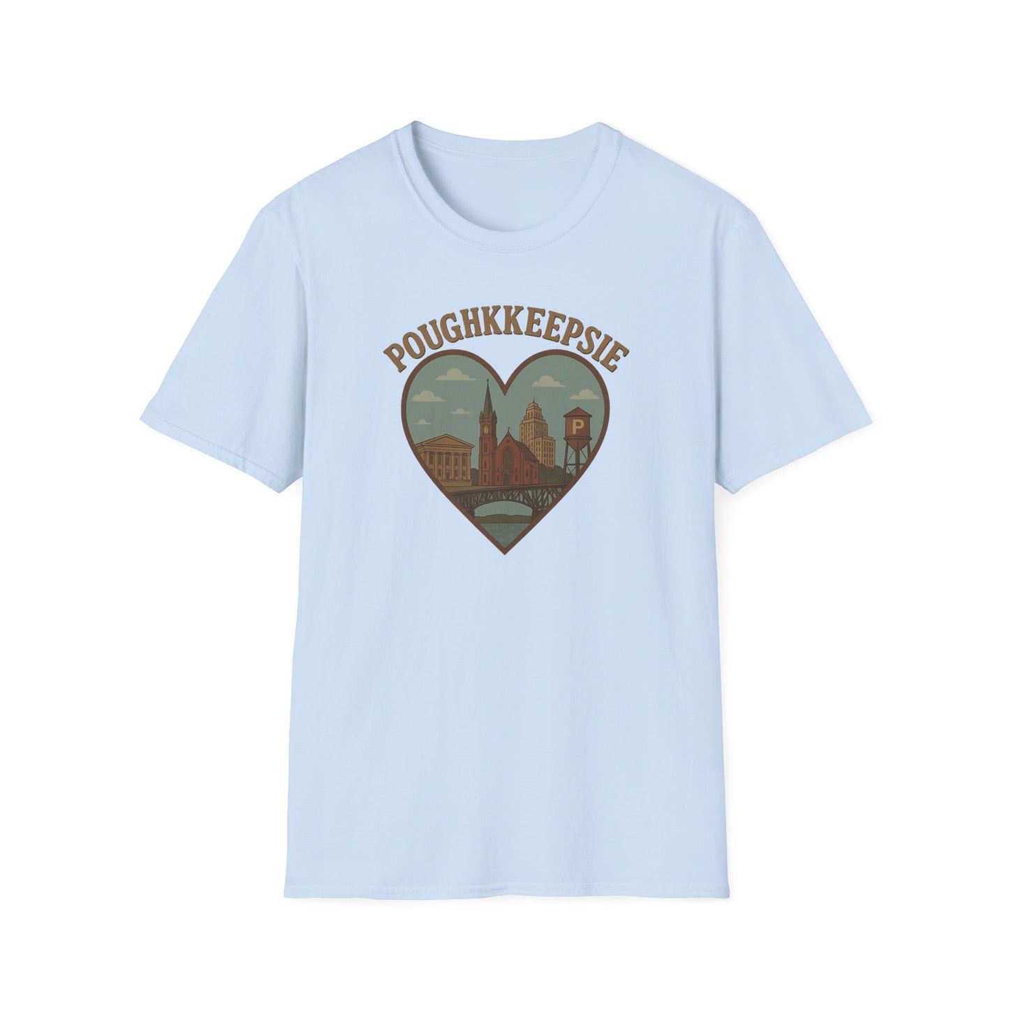 Poughkeepsie Heartbeat Tee - Soft Unisex Shirt Capturing the Iconic Skyline Dreamscape
