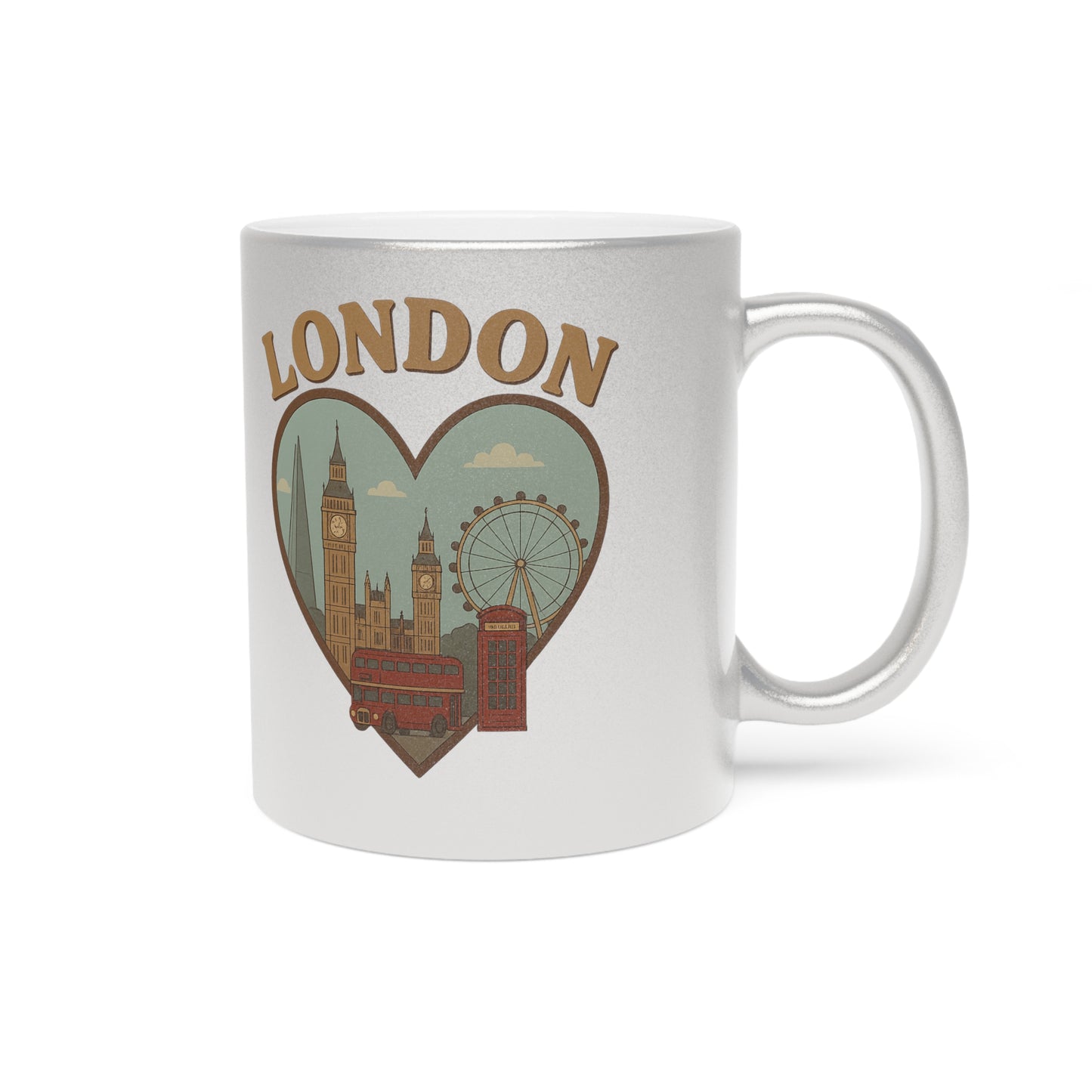 Sip in Style with a Metallic Mug that Screams London Iconic Charm!