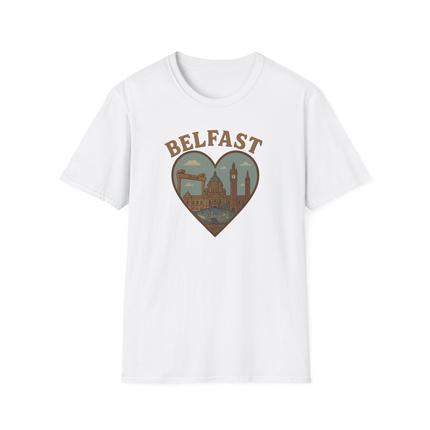 Fall in Love with Belfast: Unisex Soft T-shirt of Northern Ireland Charm!