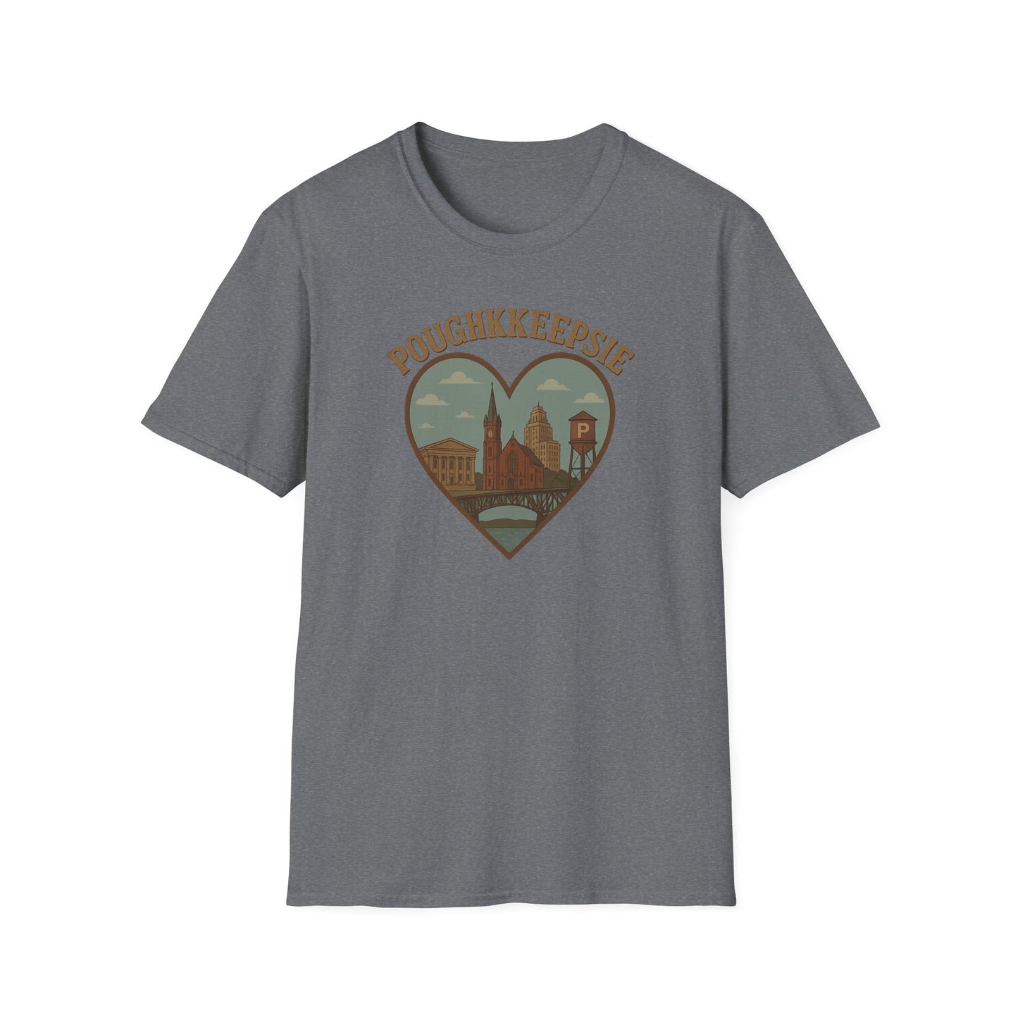 Poughkeepsie Heartbeat Tee - Soft Unisex Shirt Capturing the Iconic Skyline Dreamscape