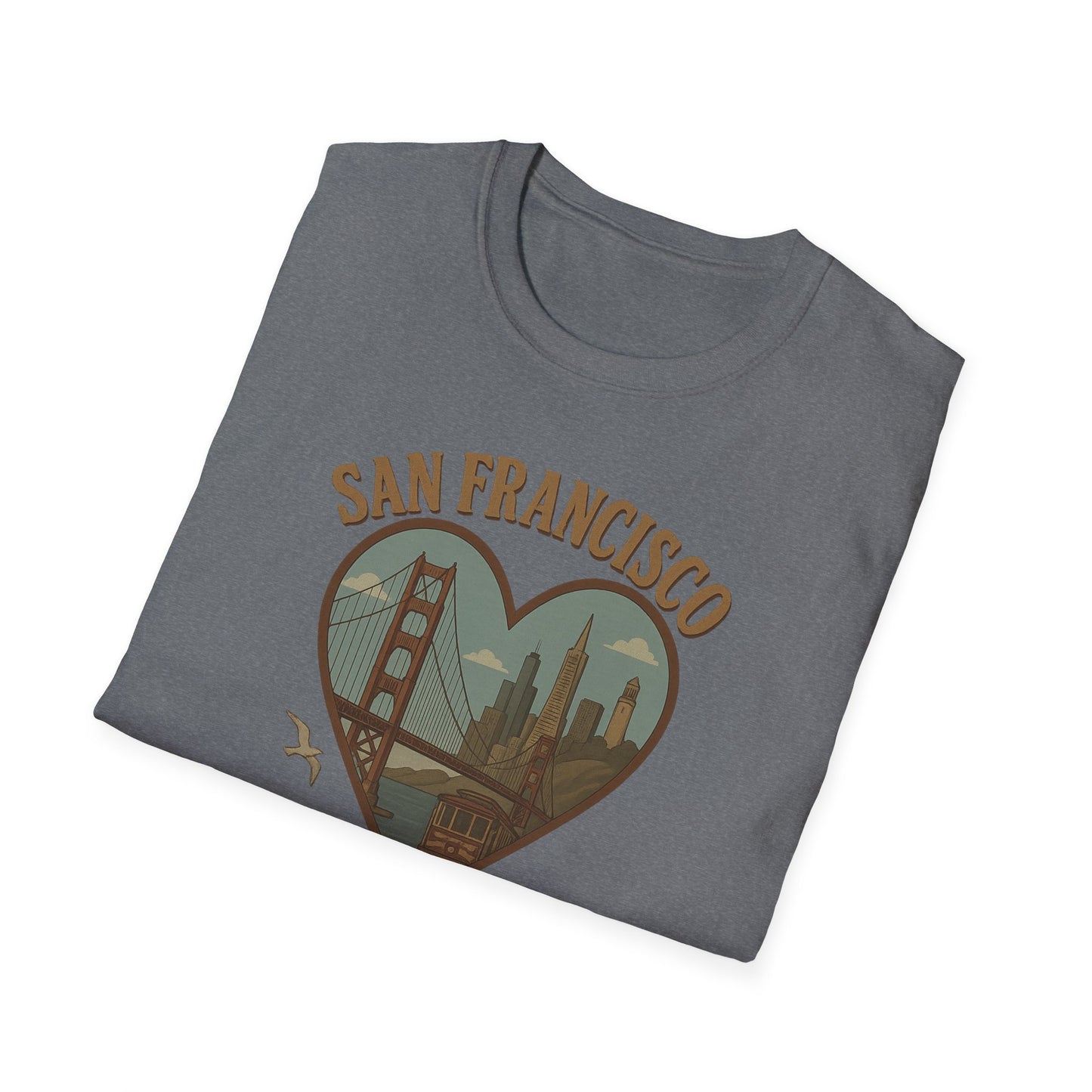 Capture Golden Bridge Vibes with Our San Francisco Heartbeat T-Shirt