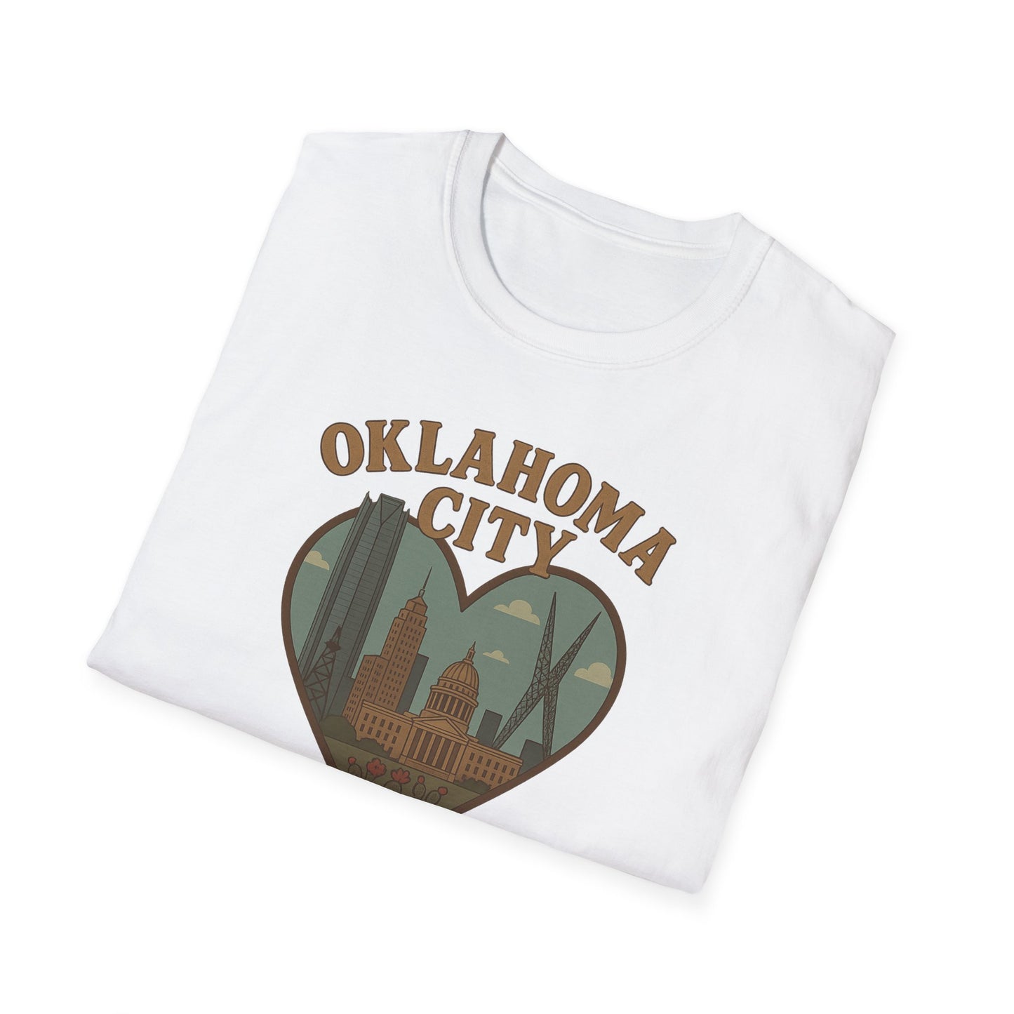 Fall Head Over Heels for Oklahoma City with This Soft Unisex Skyline Tee