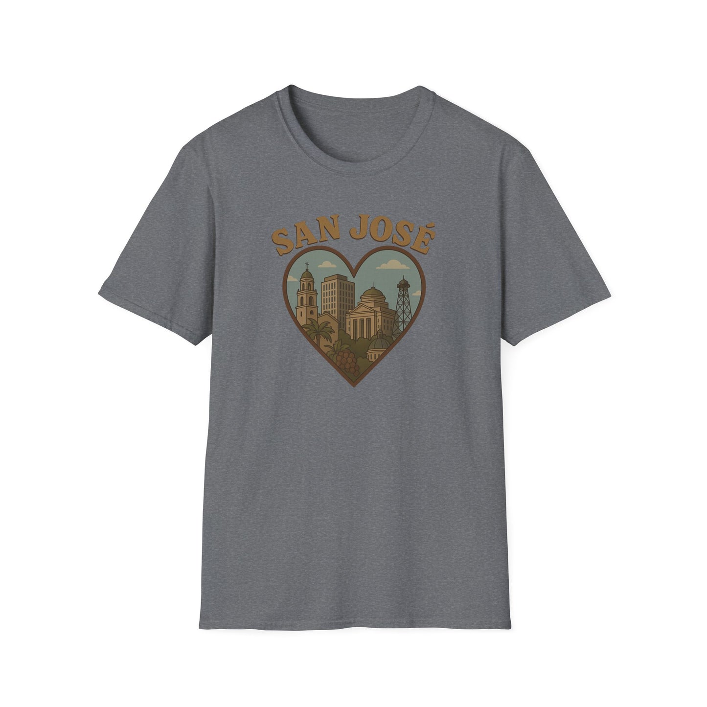 Fall in Love with San José: Unisex T-Shirt Celebrating Urban Vibes and Soft Comfort