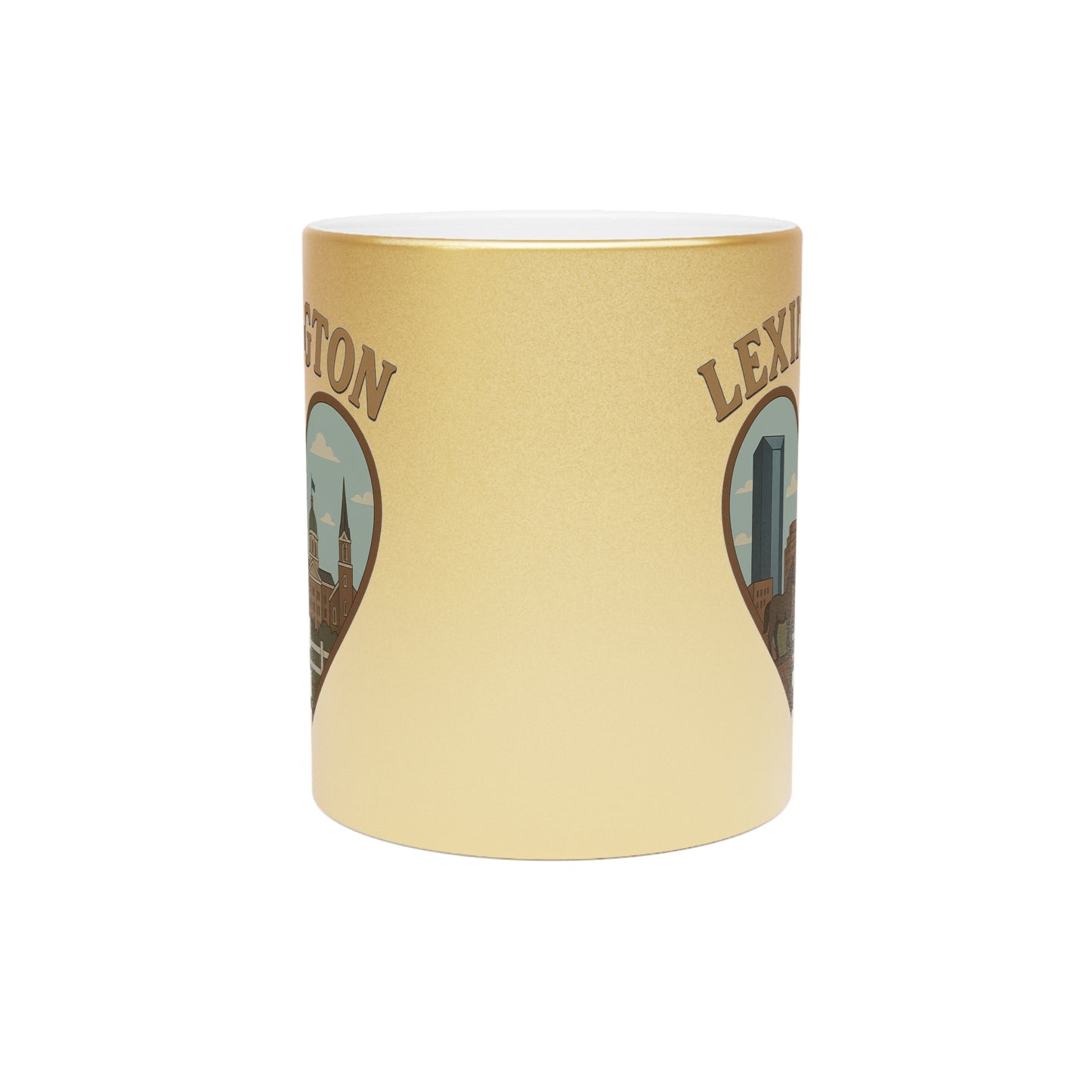 Shimmering Lexington Skyline Mug for Iconic Sips in Metallic Bliss
