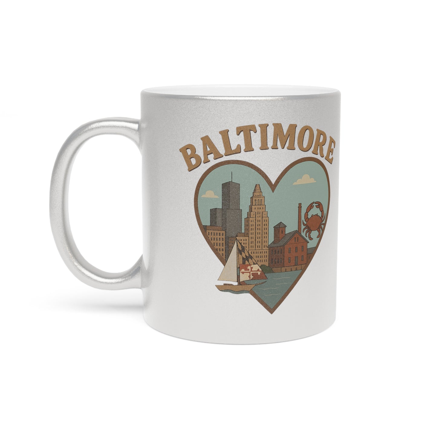 Baltimore Dreaming Collectible Metallic Mug - Silver Gold Vintage Vibes