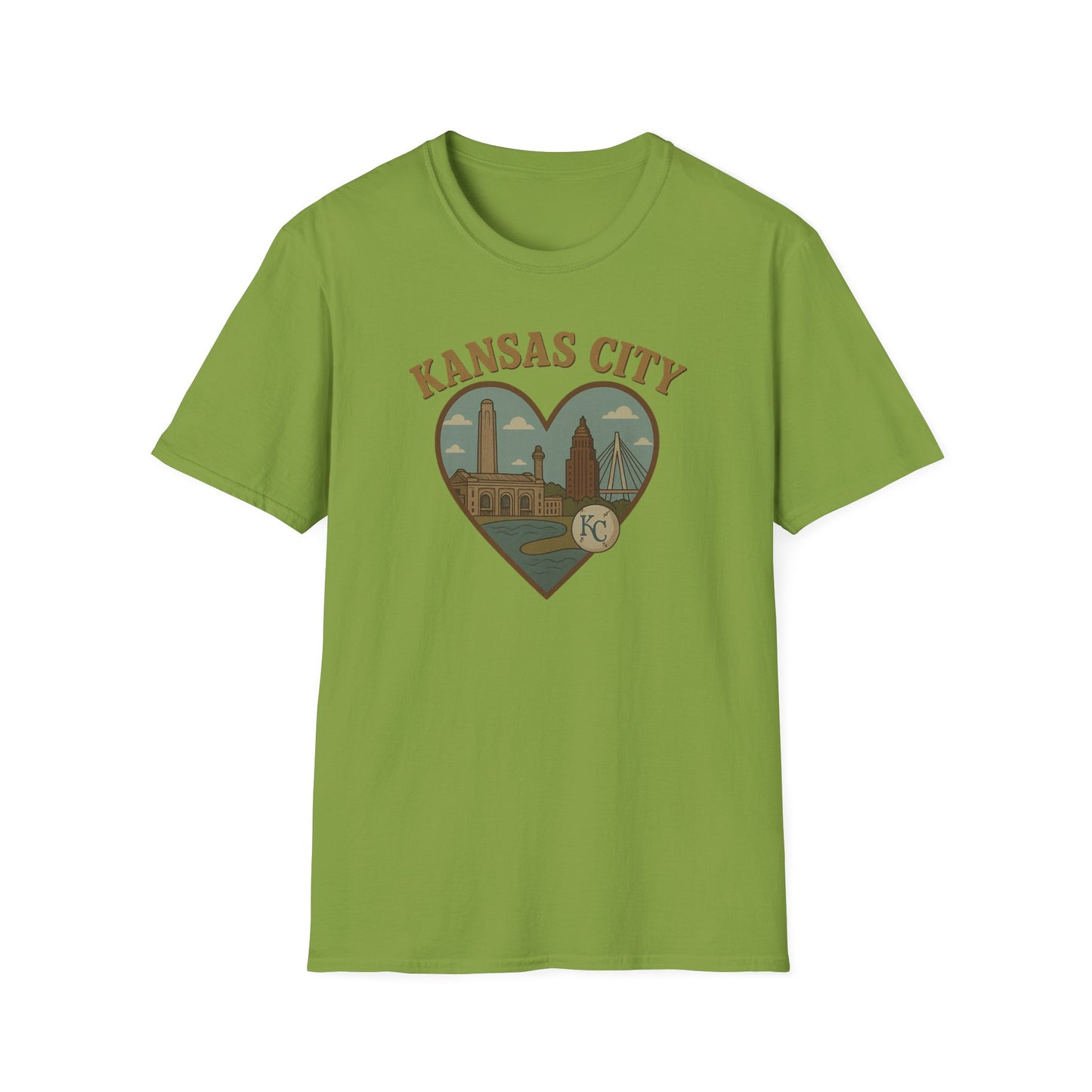 Fall in Love with Kansas City: Quirky Heartscape Tee for Proud Midwestern Spirits