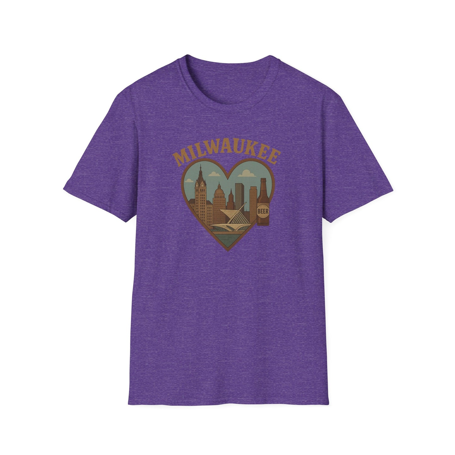 Fall Head Over Heels with This Milwaukee Skyline and Beer Lover's T-Shirt in Soft Unisex Gildan Glory!
