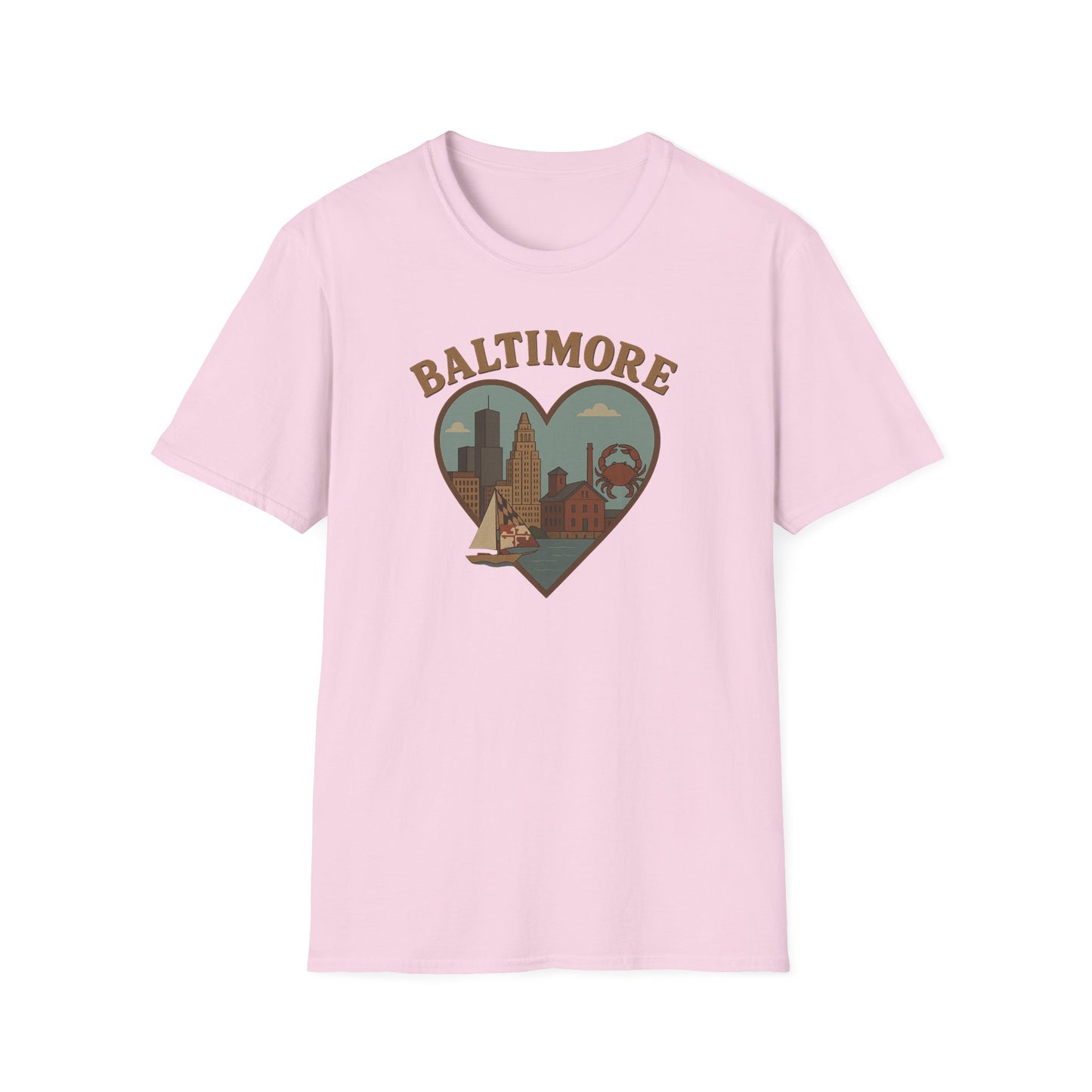 Embrace the Chaos of Baltimore with Our Heartfelt Skyline Crab T-Shirt!