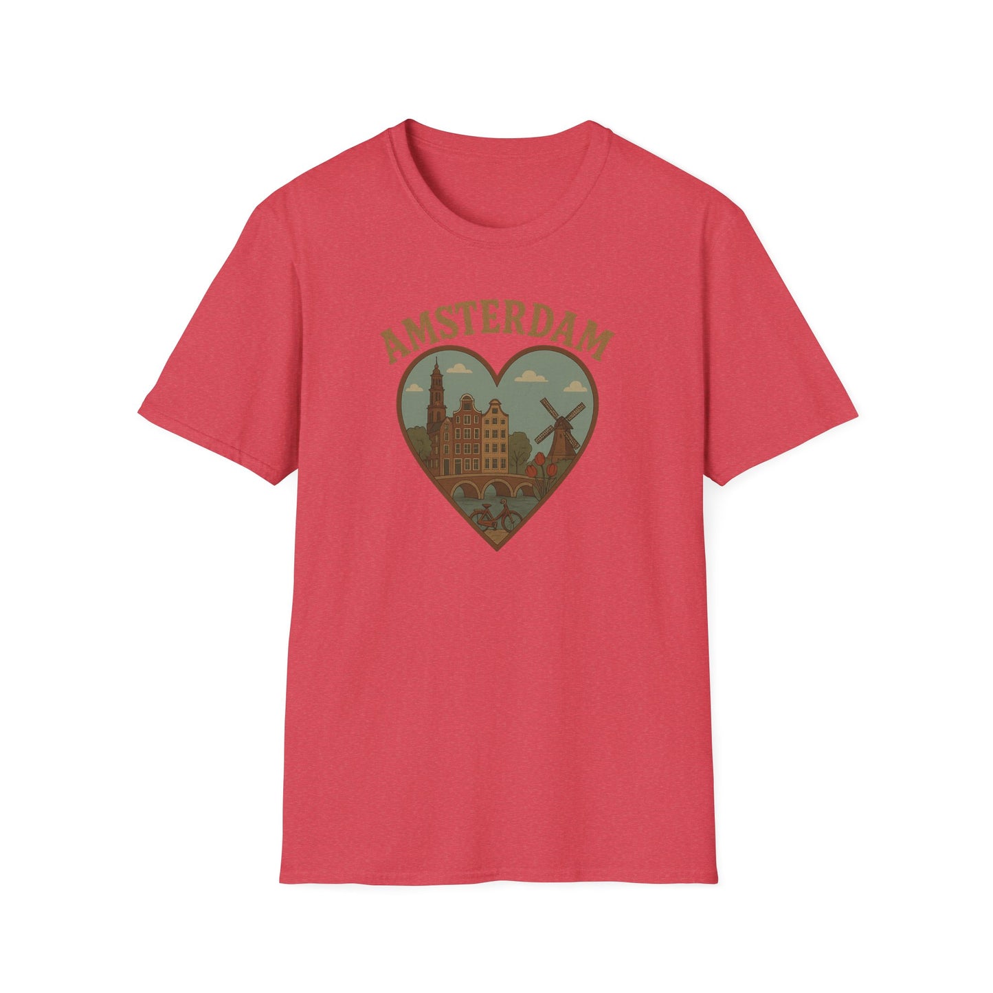 Fall in Love with Amsterdam: Unisex Soft T-Shirt for Travel Enthusiasts