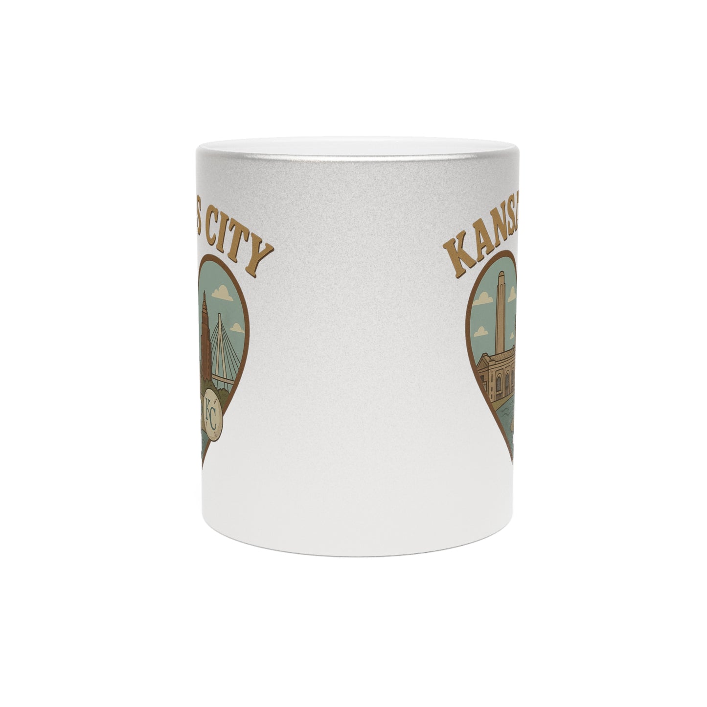 Gleaming Kansas City Metallic Mug: Sip in Style with Skyline Vibes!