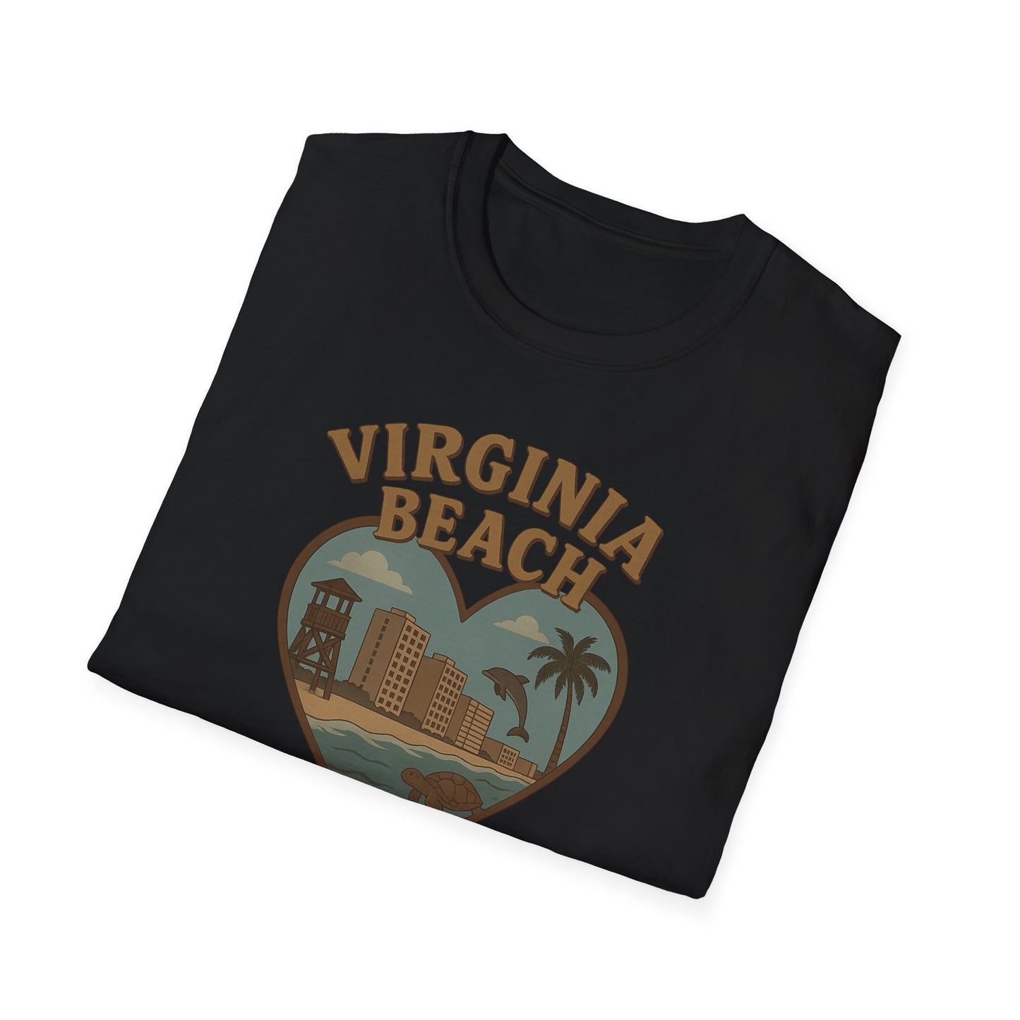 Groovy Virginia Beach T-Shirt - Celebrate Coastal Vibes with Dolphins and Turtles