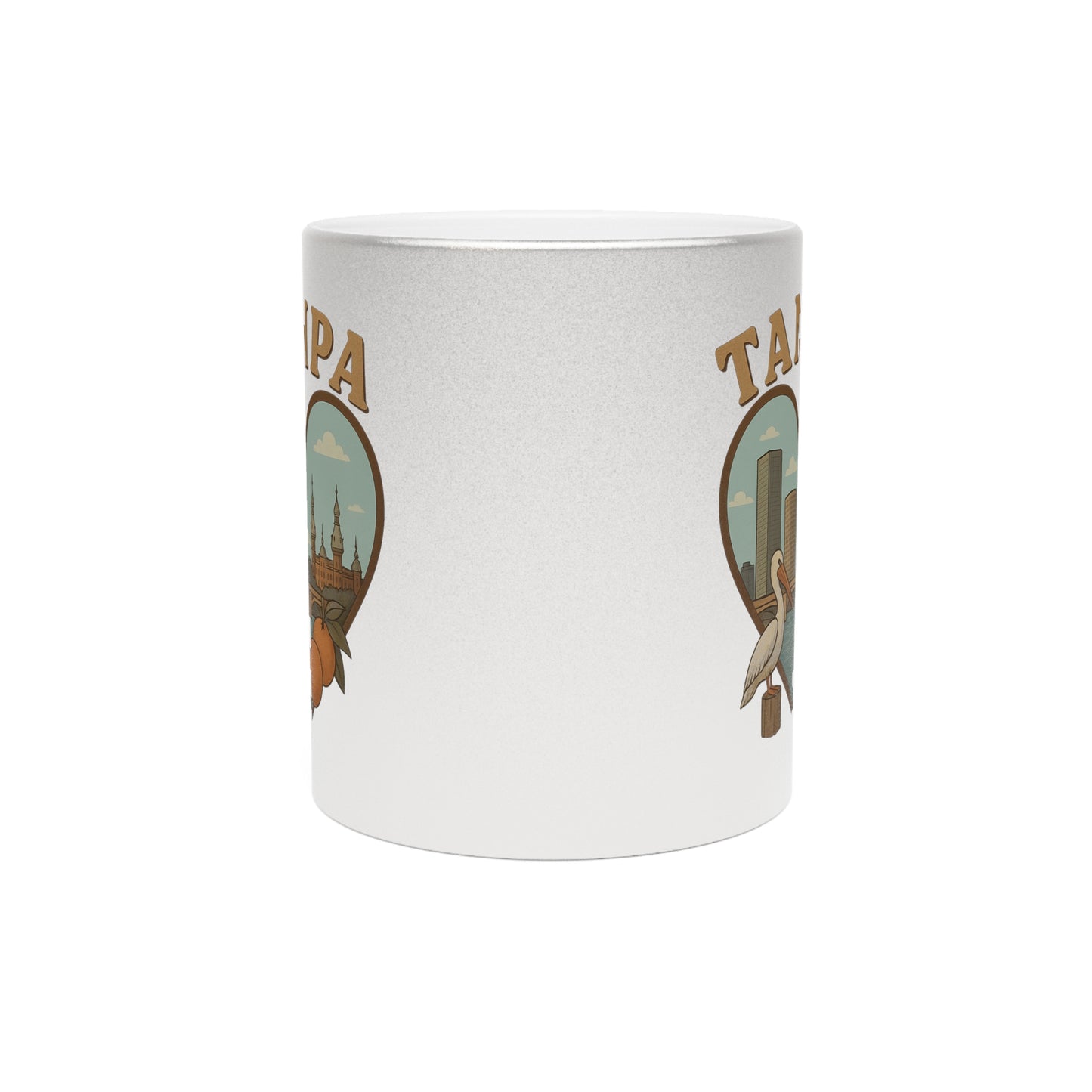 Taste Tampa's Sunshine with This Iconic Metallic Mug in Silver or Gold!