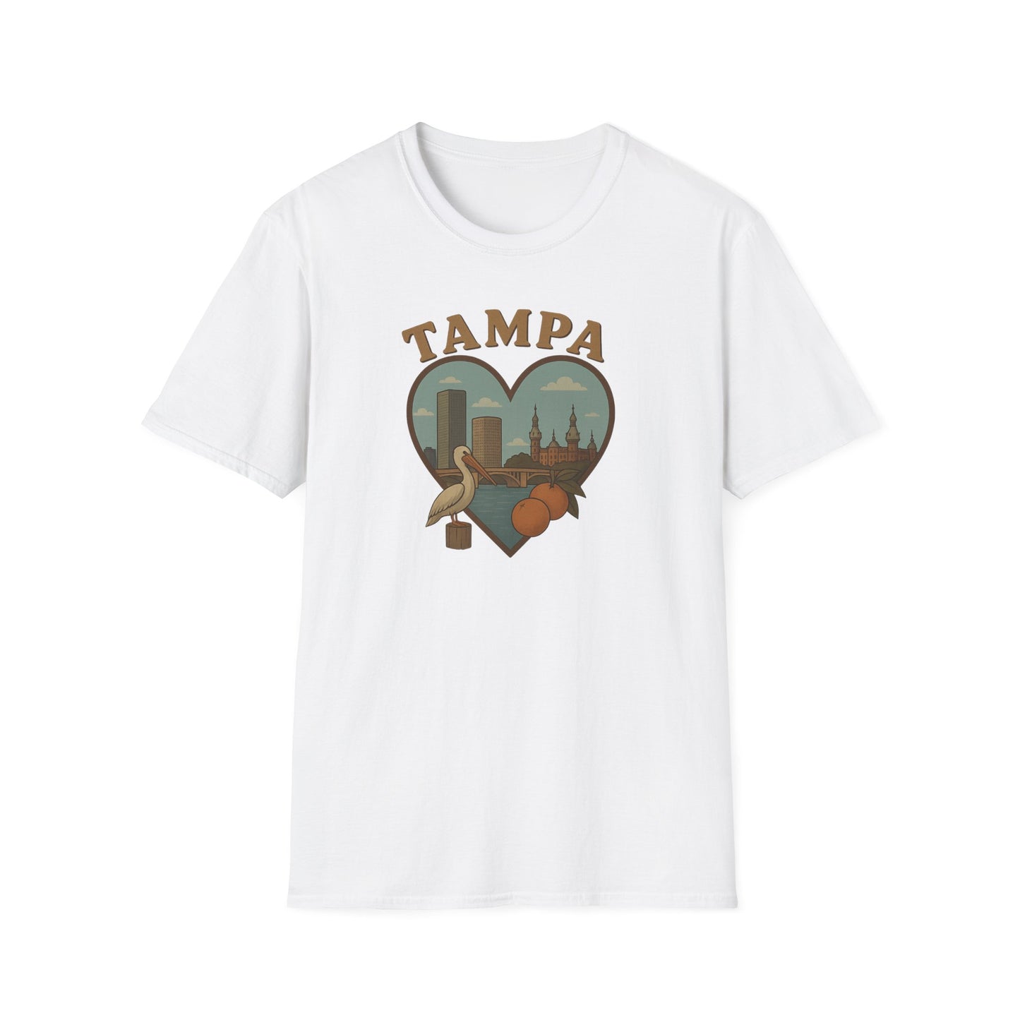 Sunshine, Oranges & Pelicans Unite: Tampa Dreamscape T-Shirt