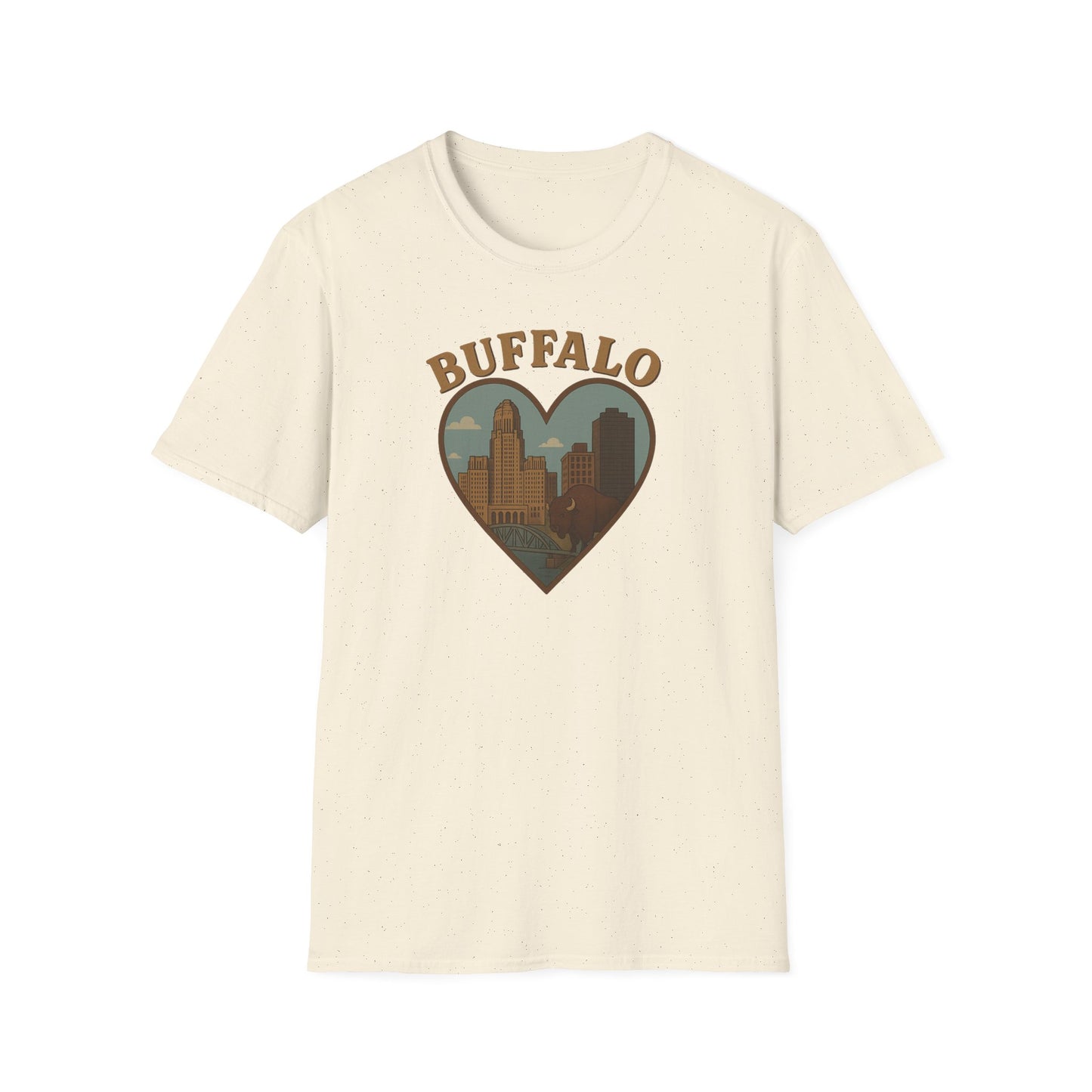 Buffalo Lovers Unite: Embrace City Skyline & Roaming Bison on a Soft Unisex Tee